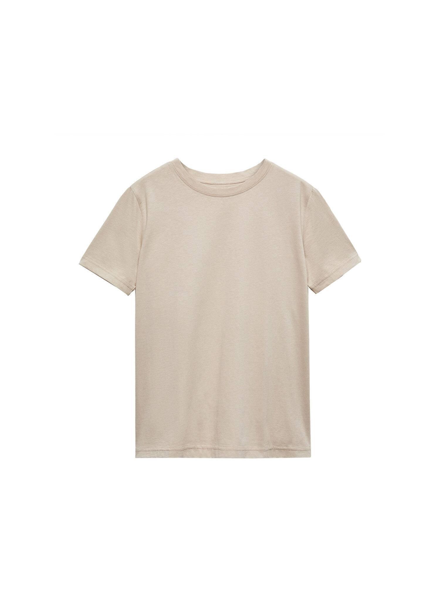 Mango - Beige Cotton T-Shirt