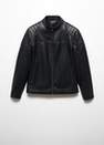 Mango - Black Nappa Leather-Effect Jacket