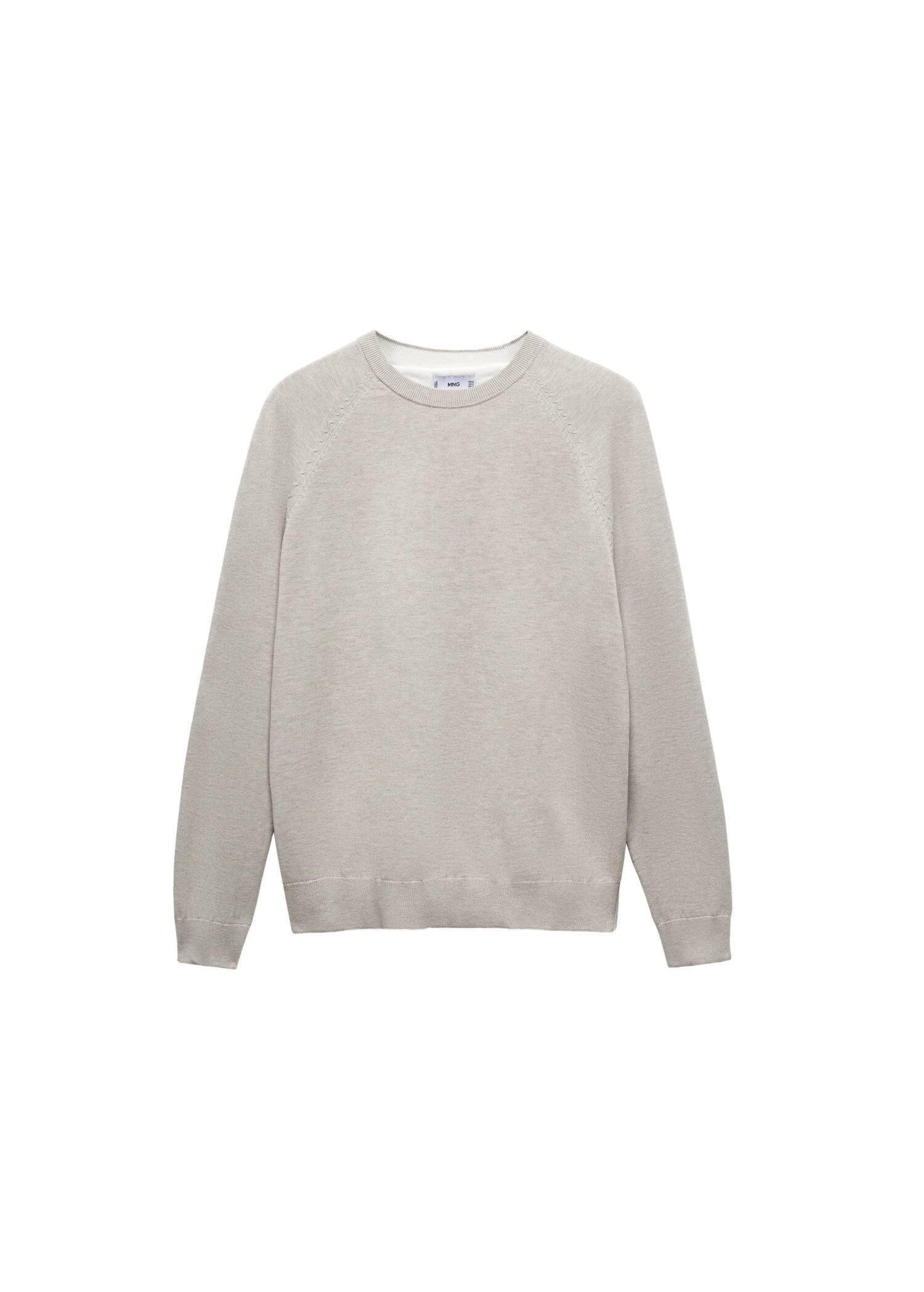Mango - Brown Lt-Pastel Fine-Knit Cotton Sweater
