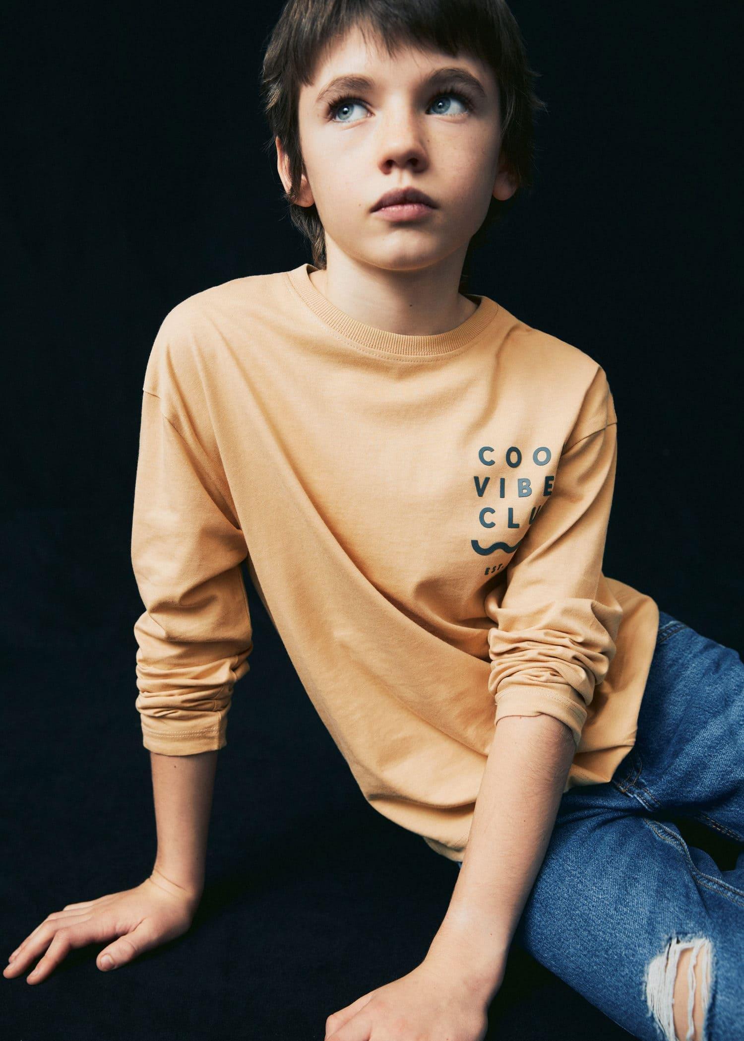 Mango - Yellow Long-Sleeved T-Shirt, Kids Boys