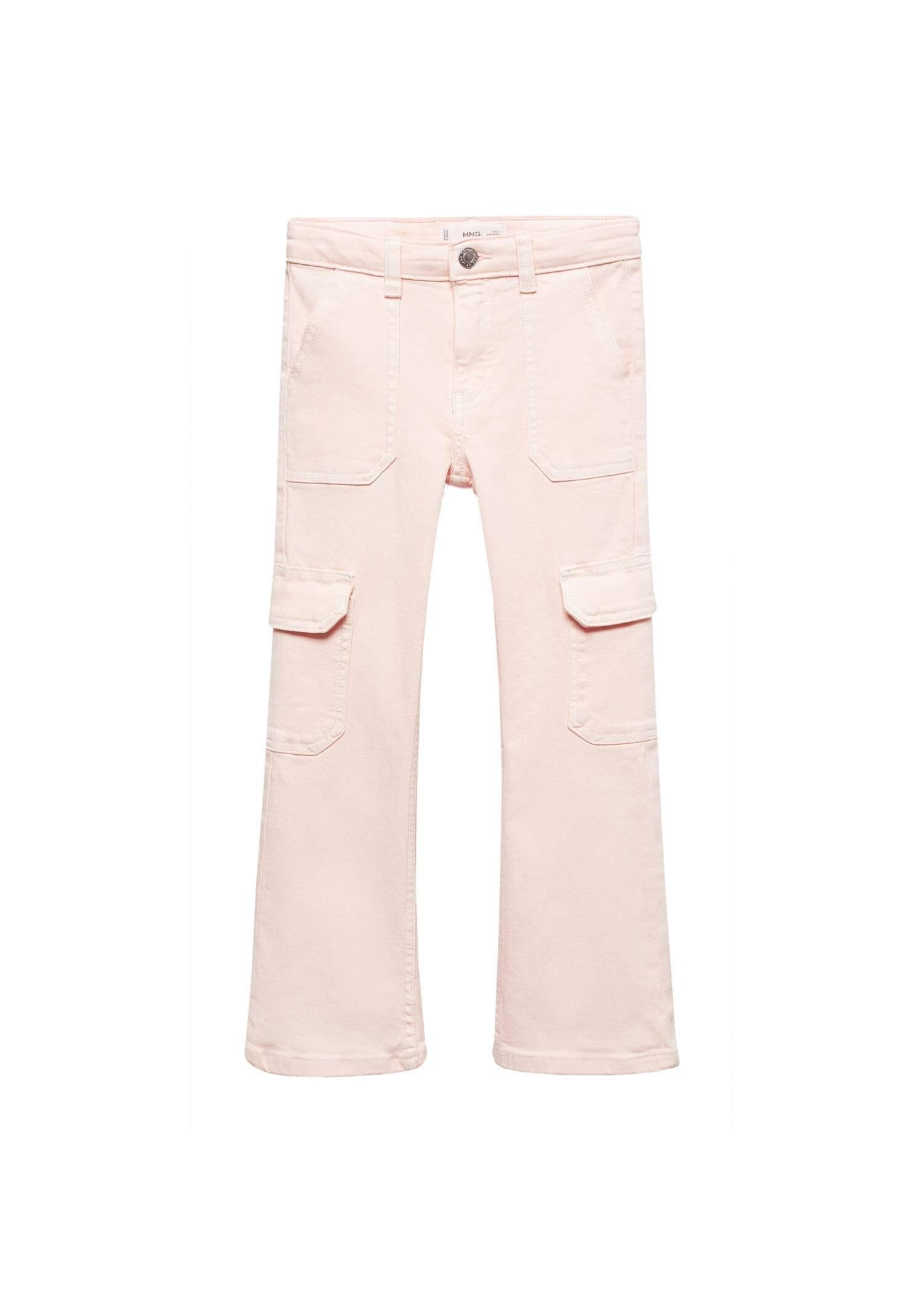Mango - Pink Lt-Pastel Pocket Cargo Jeans, Kids Girls