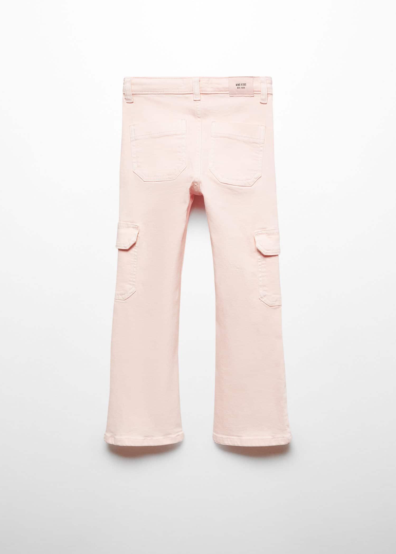 Mango - Pink Lt-Pastel Pocket Cargo Jeans, Kids Girls