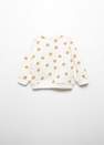 Mango - White Floral Print Sweatshirt, Kids Girls
