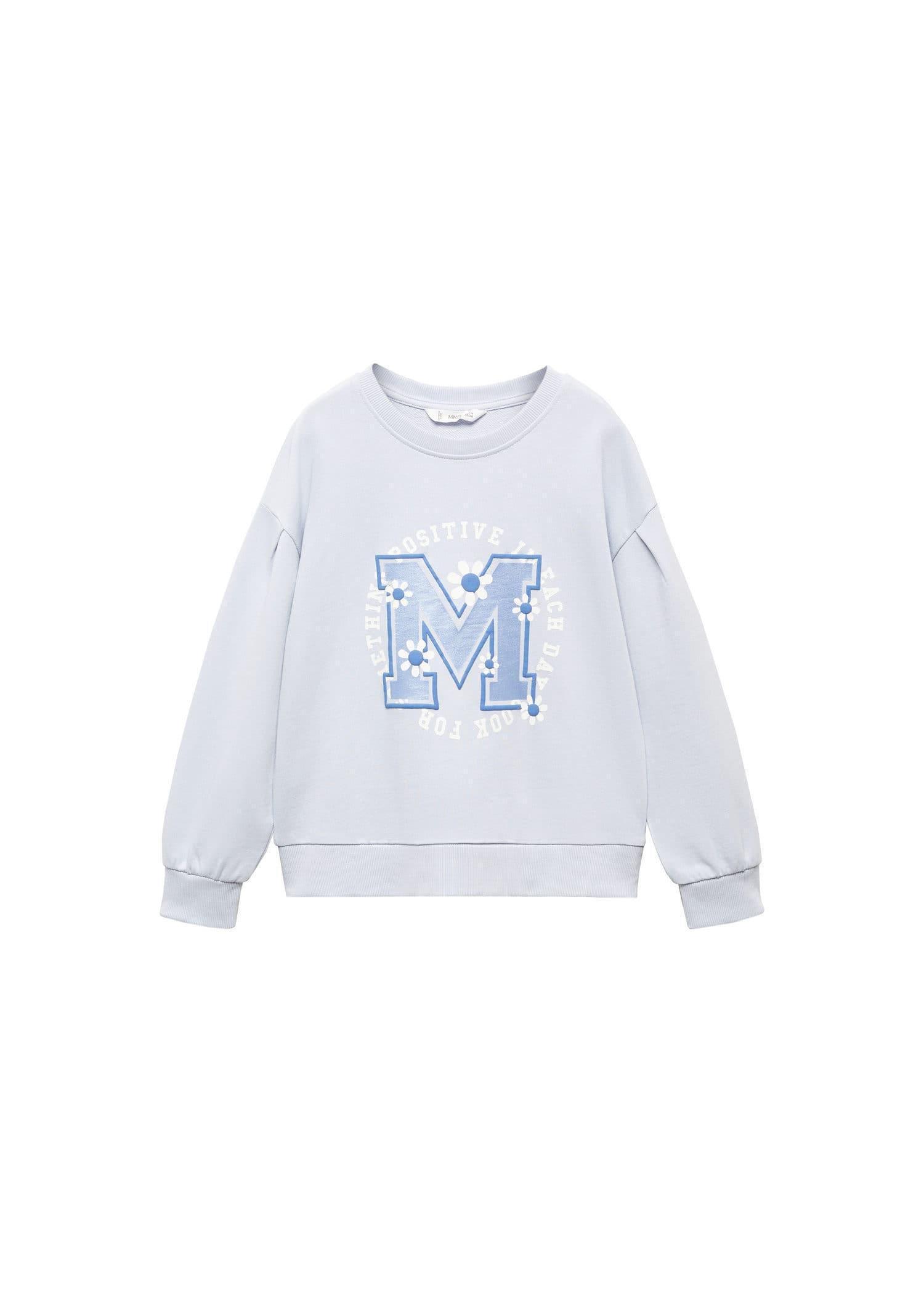 Mango - Blue Printed Cotton Sweatshirt, Kids Girls