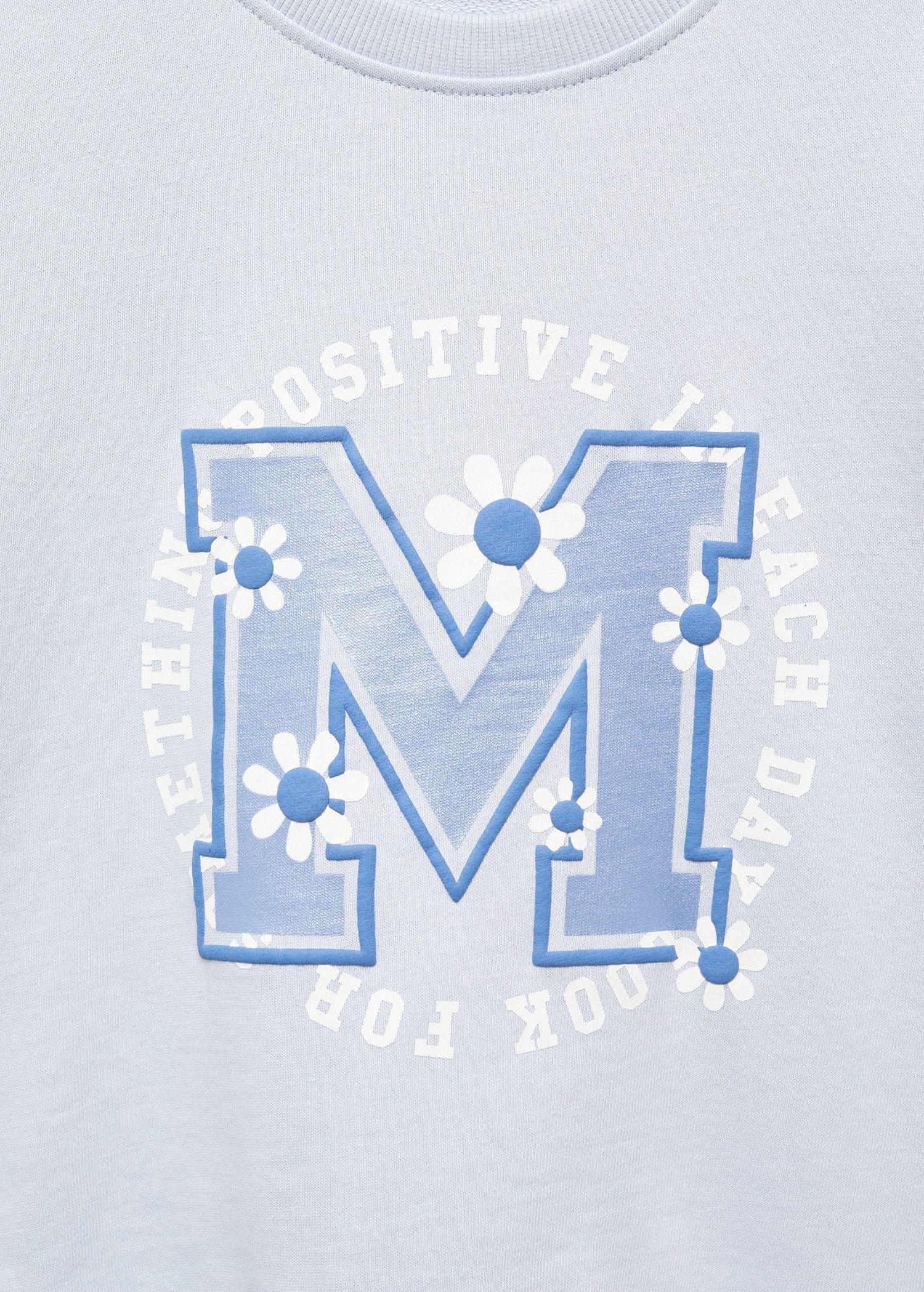 Mango - Blue Printed Cotton Sweatshirt, Kids Girls