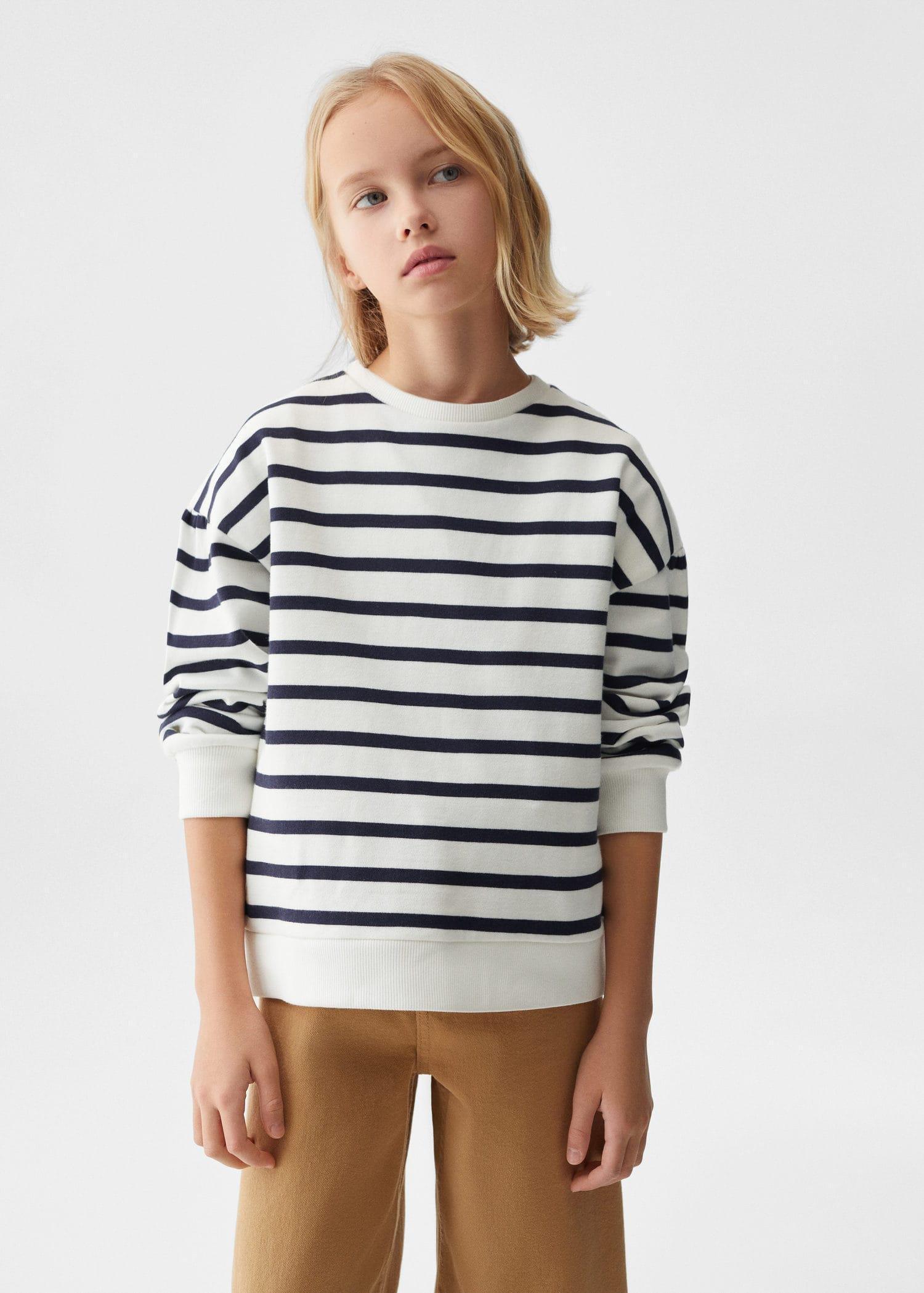 Mango - Navy Striped Cotton-Blend Sweatshirt