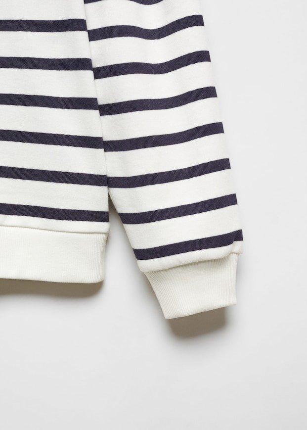 Mango - Navy Striped Cotton-Blend Sweatshirt