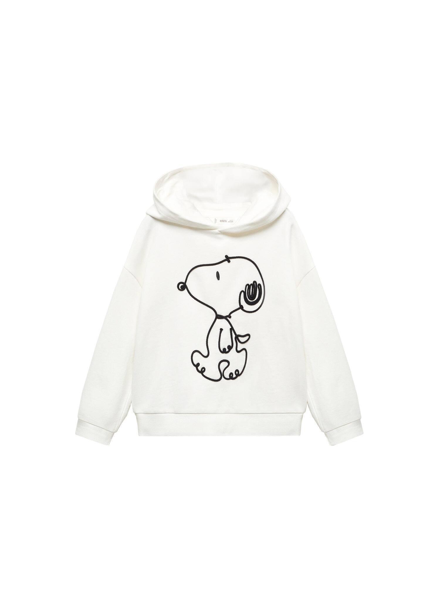Mango - Cream Hooded Snoopy Sweatshirt, Kids Girls