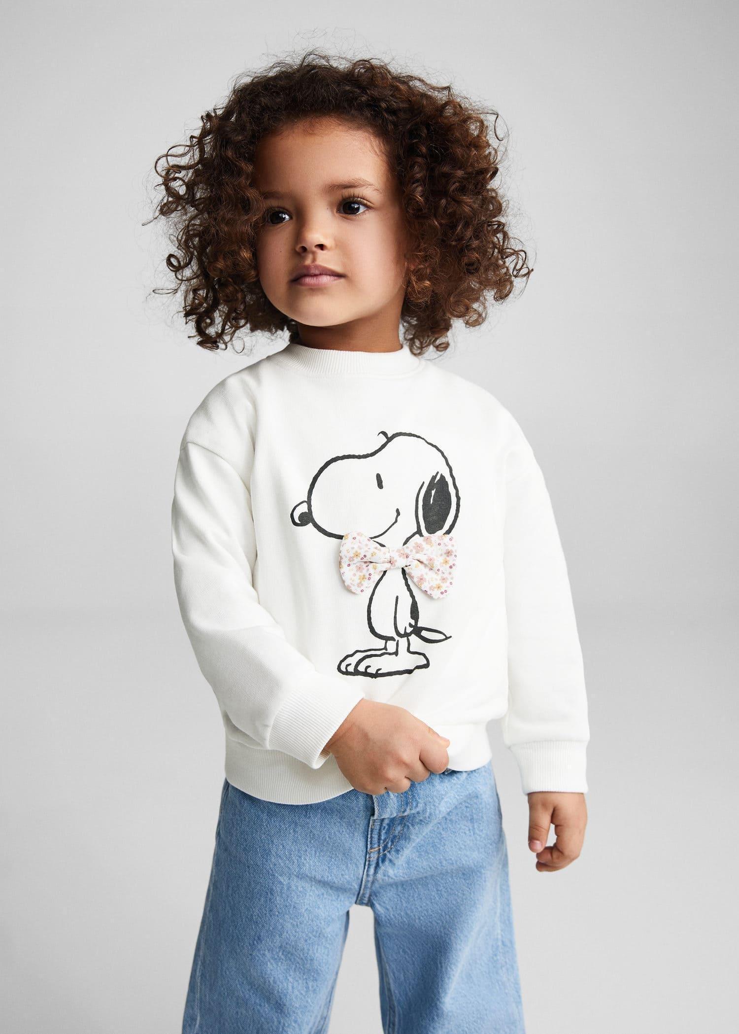 Mango - White Printed Sweatshirt, Kids Girls