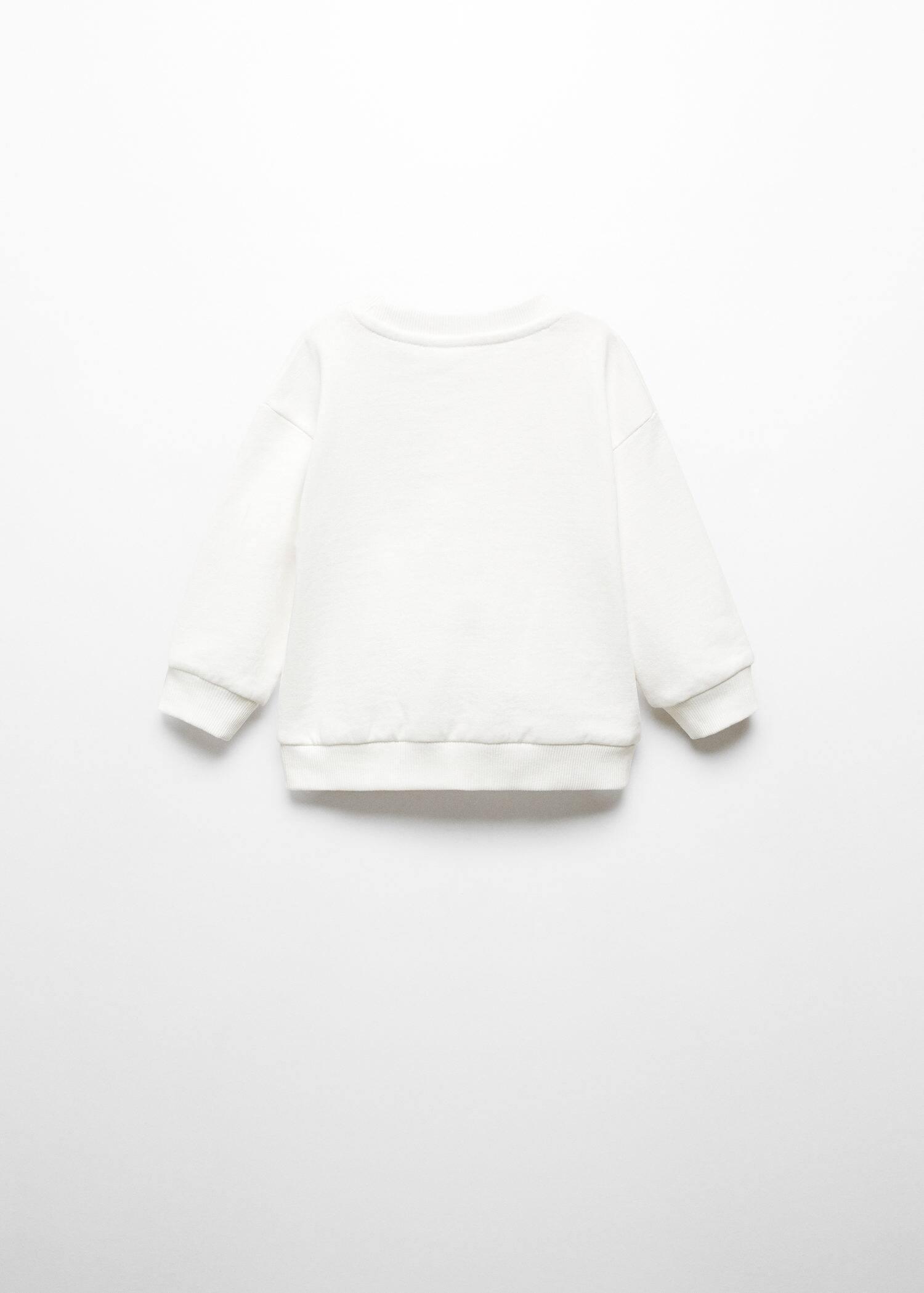 Mango - White Printed Sweatshirt, Kids Girls