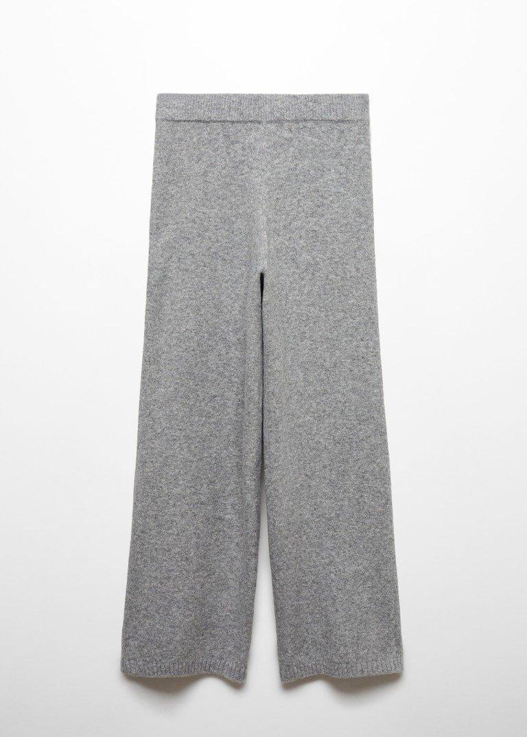 Mango - Grey Cotton-Linen Knitted Trousers
