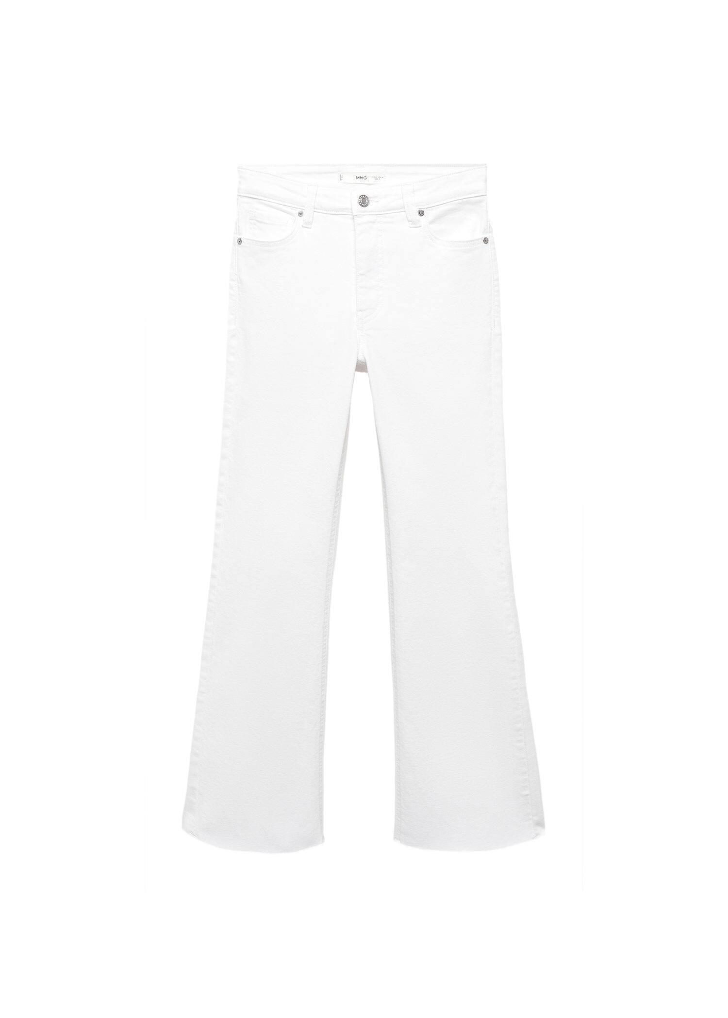 Mango - White Crop Flared Jeans