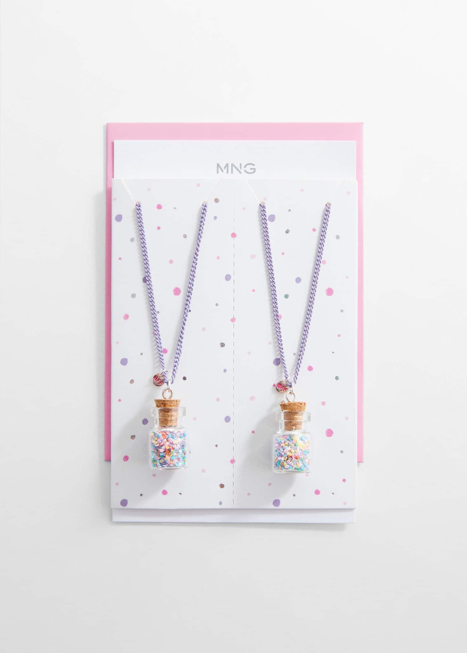 Mango - Pink Necklace, Kids Girls, Set Of 2