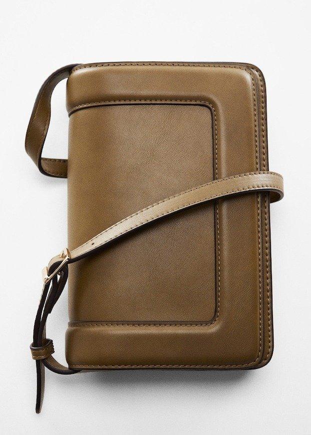 Mango - Khaki Crossbody Bag With Flap