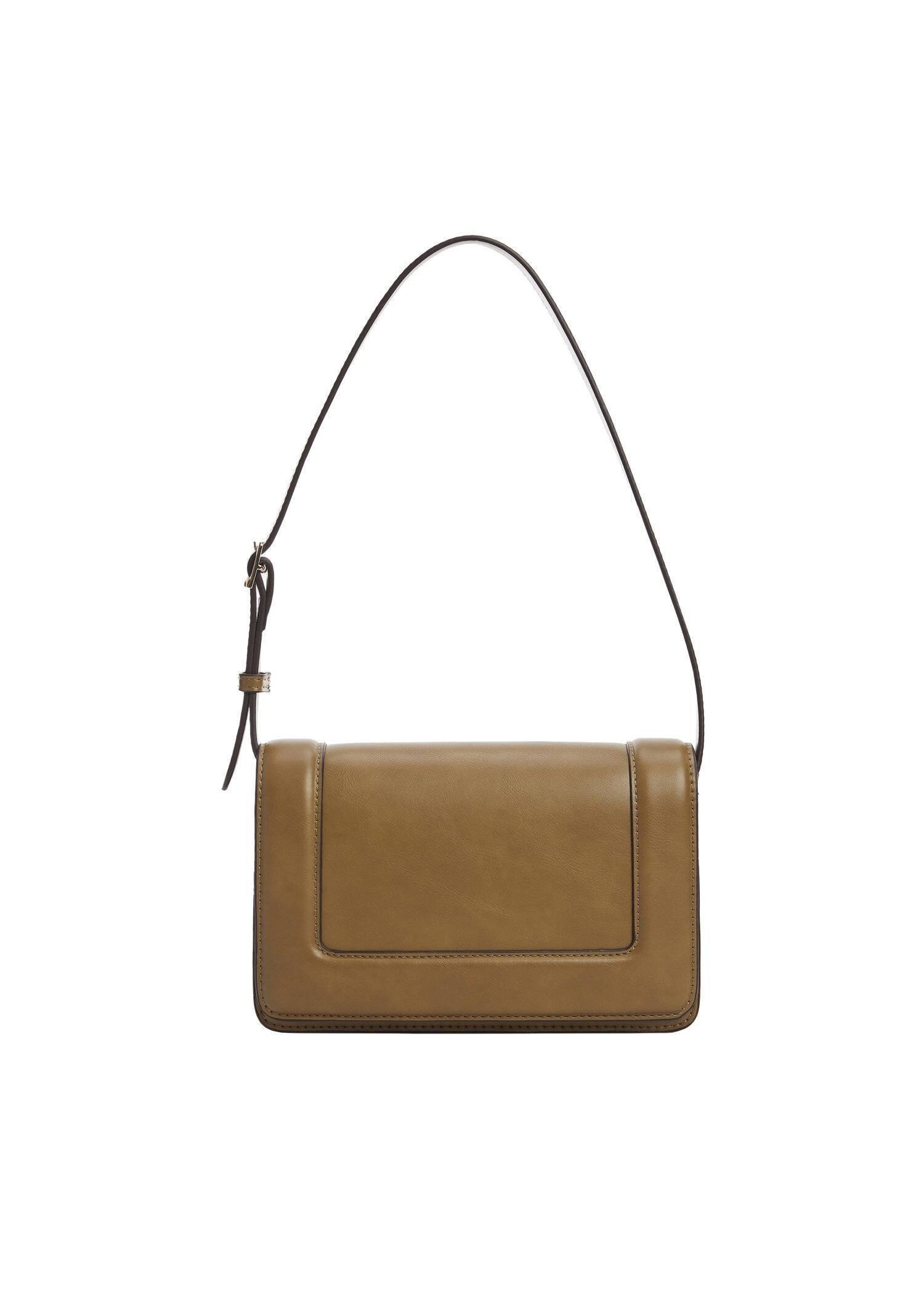 Mango - Khaki Crossbody Bag With Flap