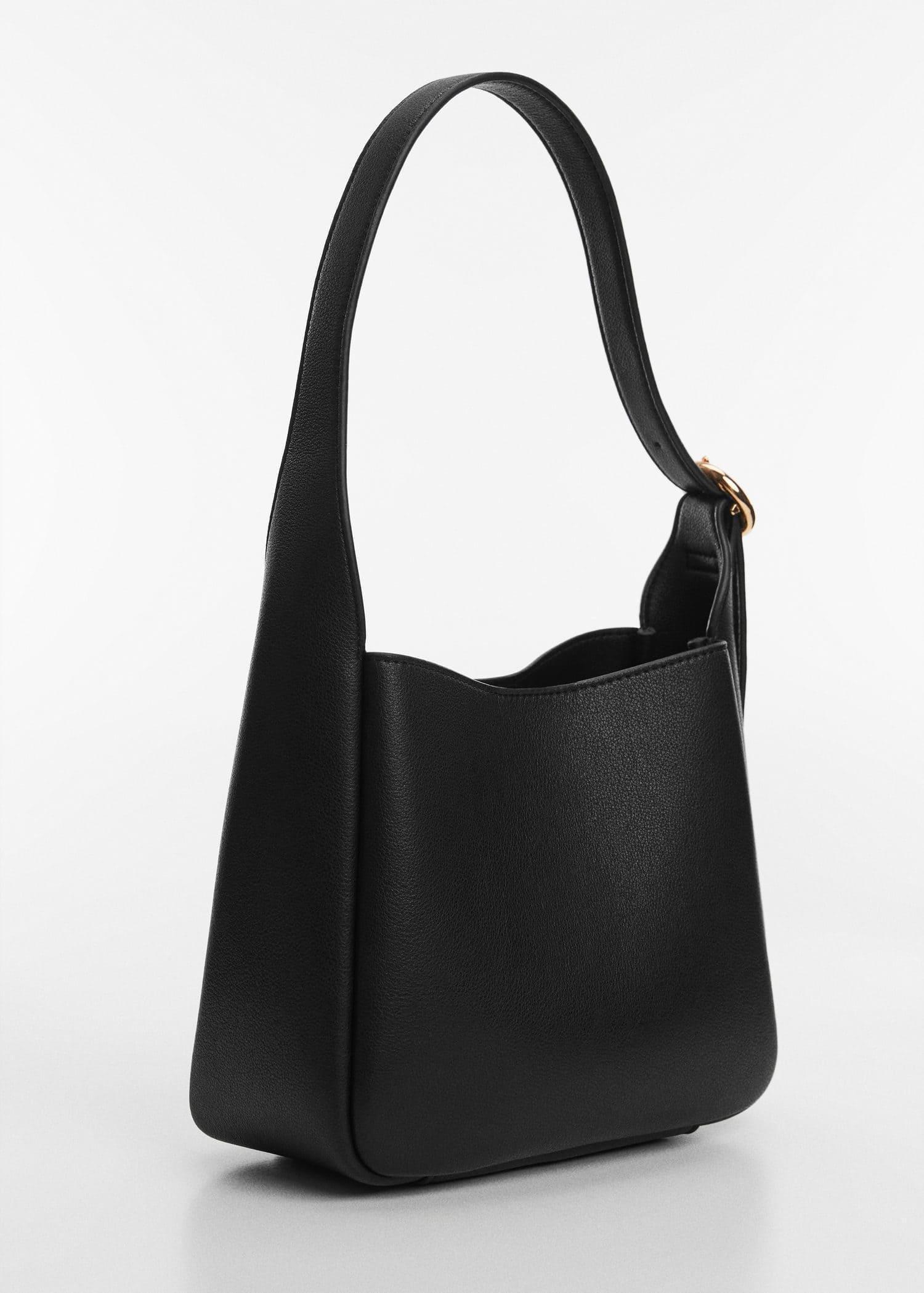 Black Shoulder Bag With Buckle, , large image number 0