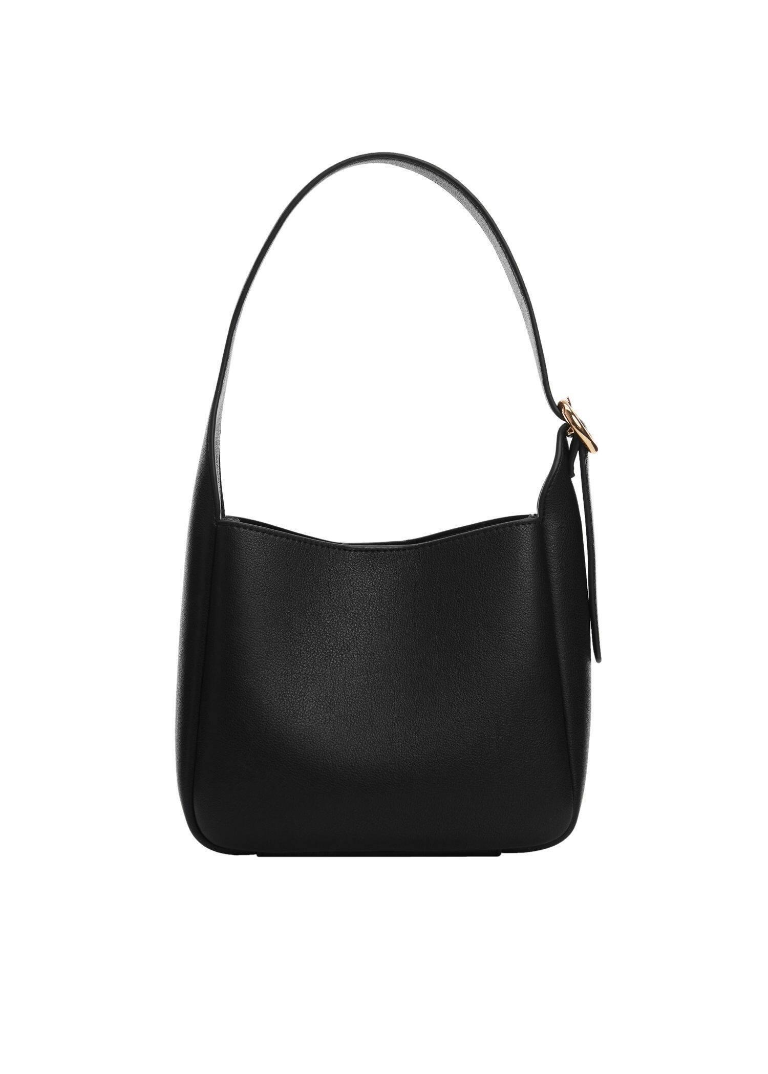 Black Shoulder Bag With Buckle, , large image number 2