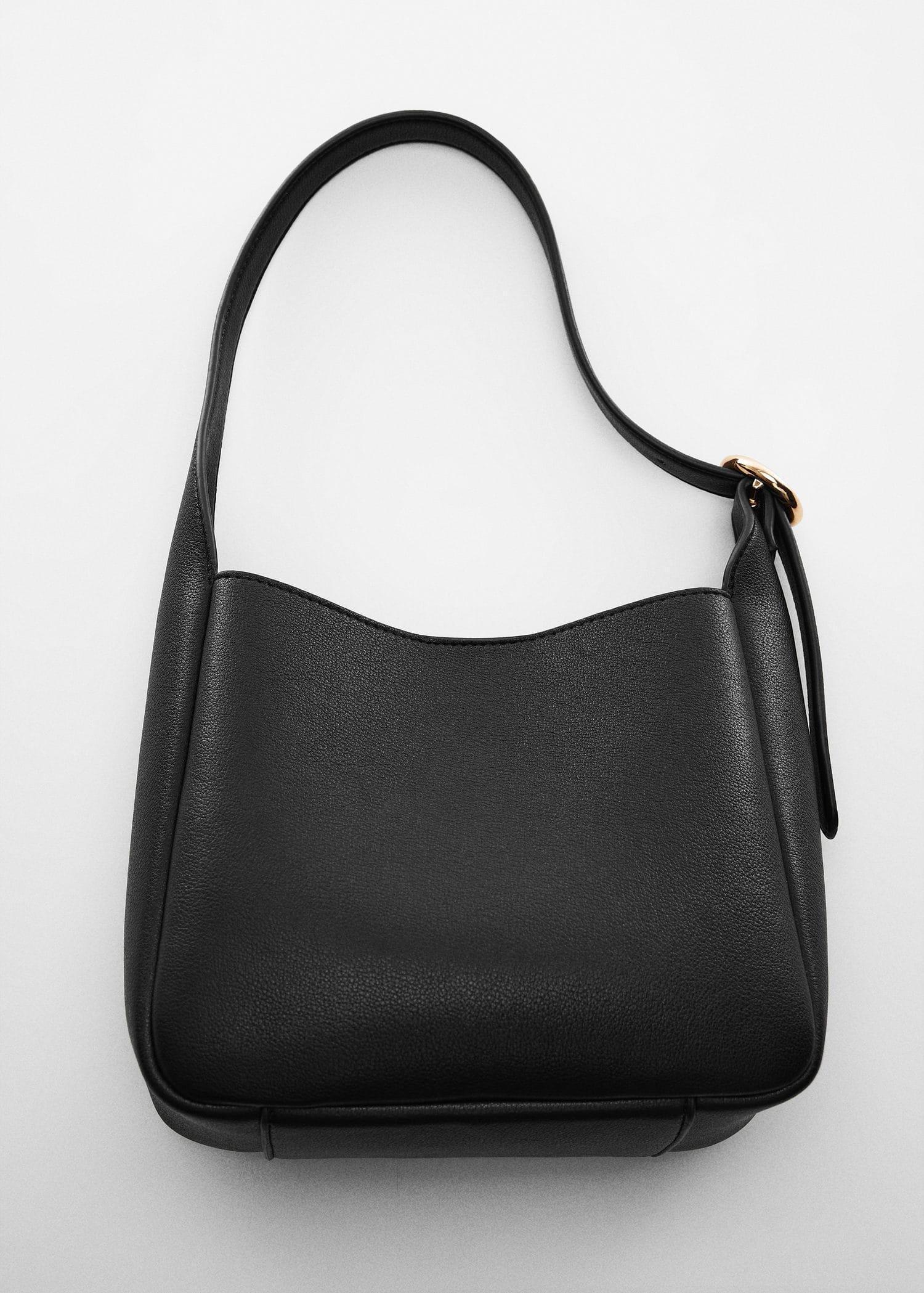 Black Shoulder Bag With Buckle, , large image number 3