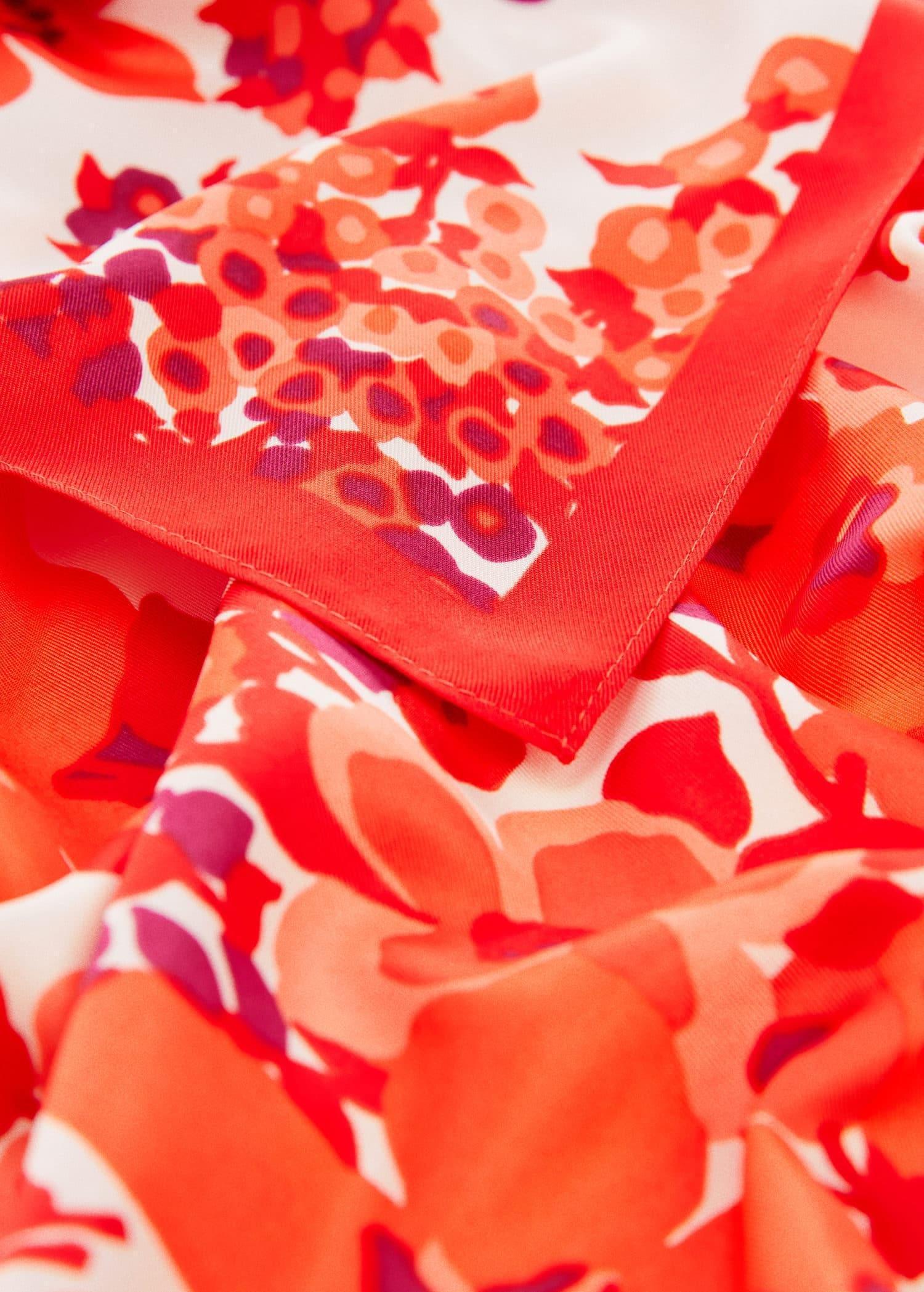 Red Floral Printed Scarf, , large image number 0