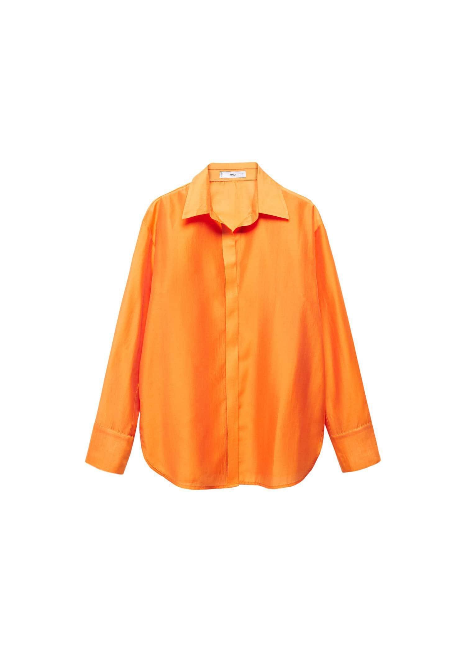 Mango - Orange Concealed Button Shirt