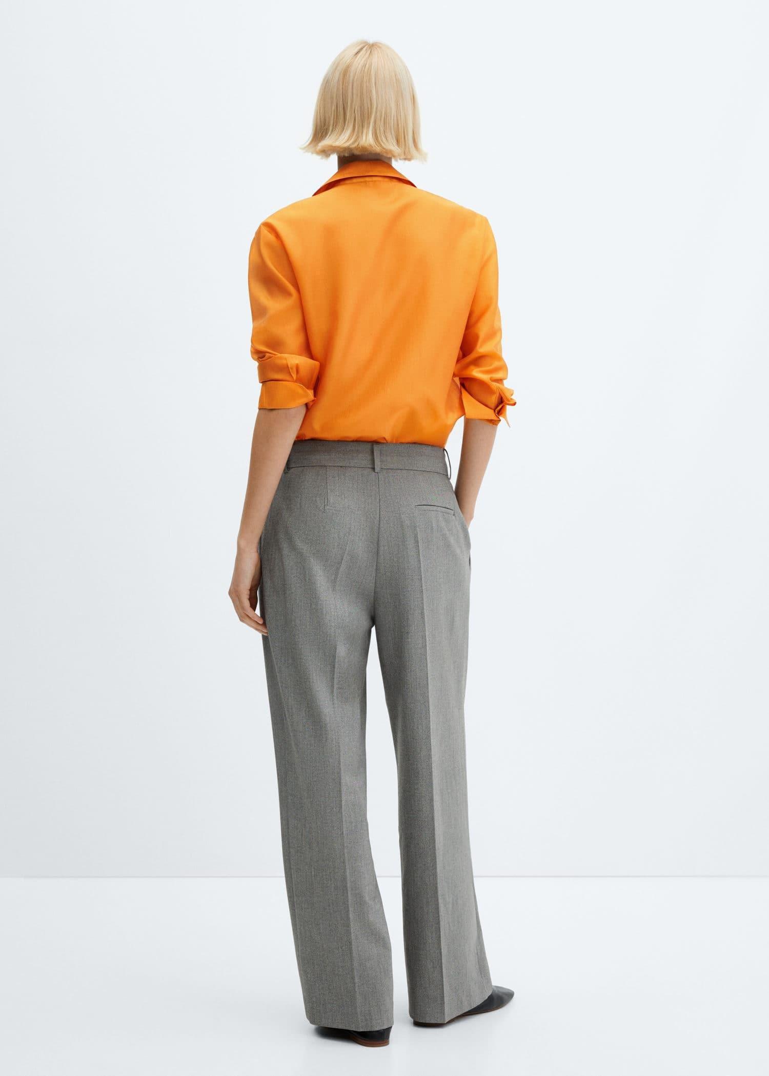 Mango - Orange Concealed Button Shirt