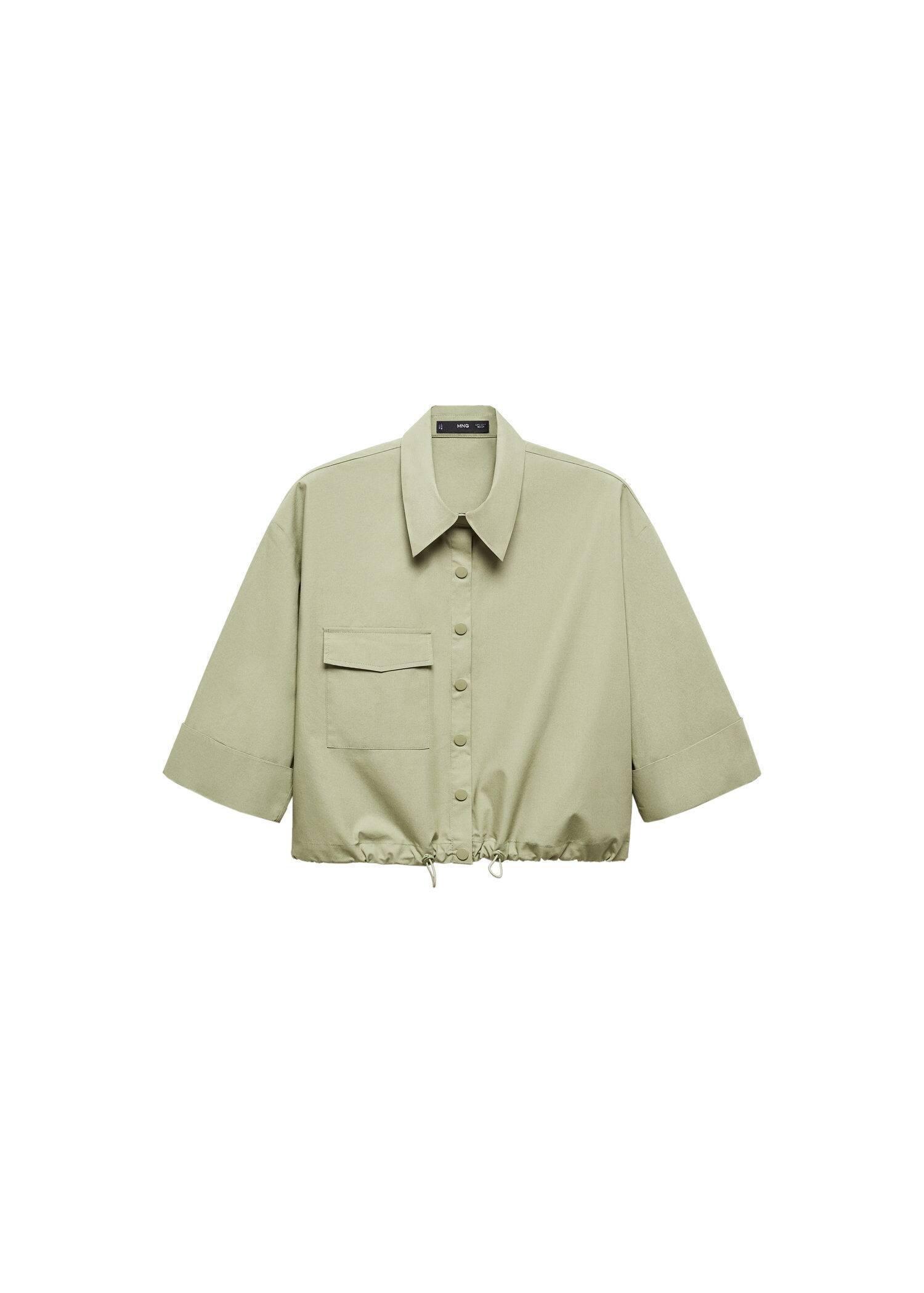 Mango - Green Adjustable Hem Cotton Shirt