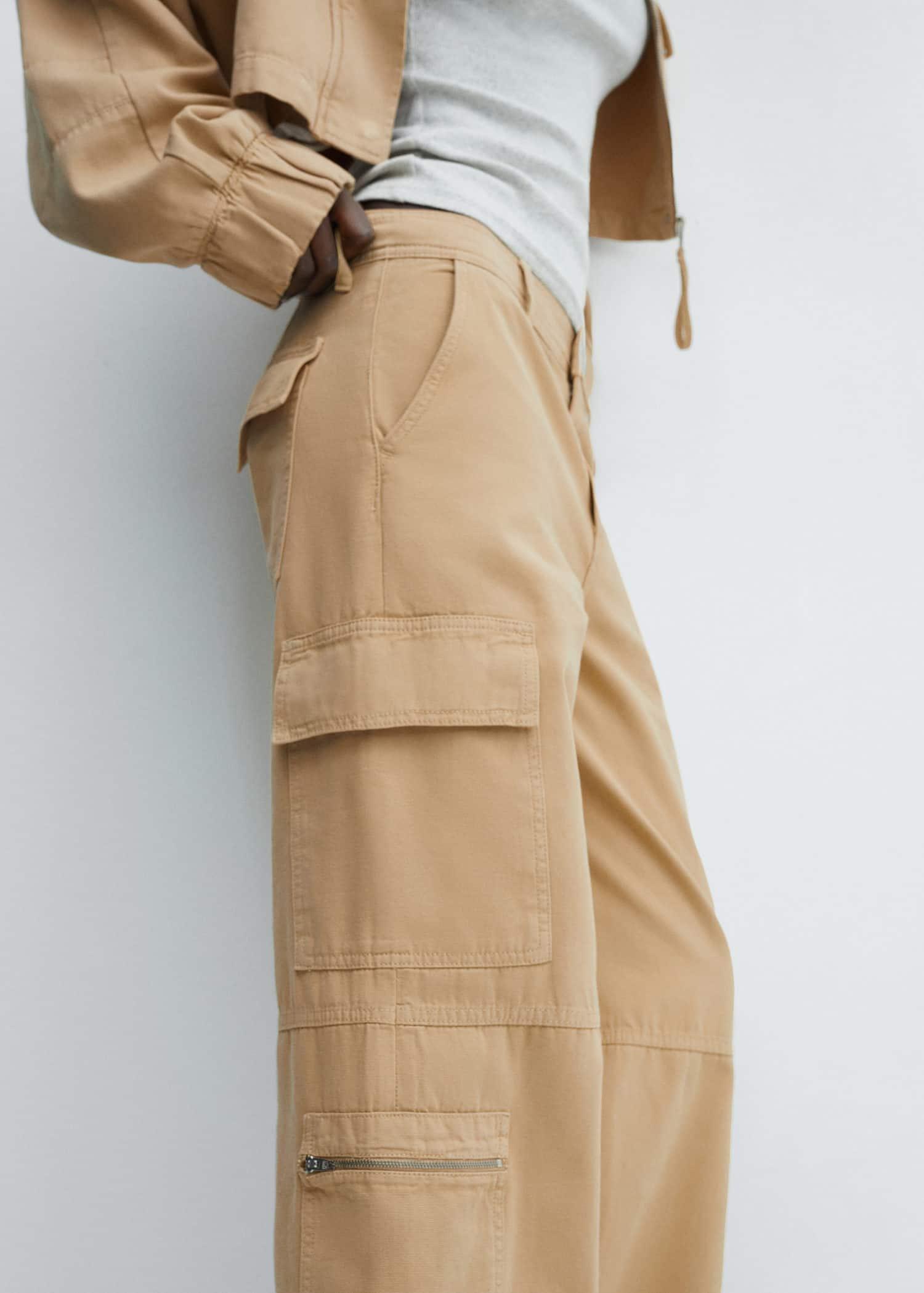 Mango - Brown Pocket Cargo Pants