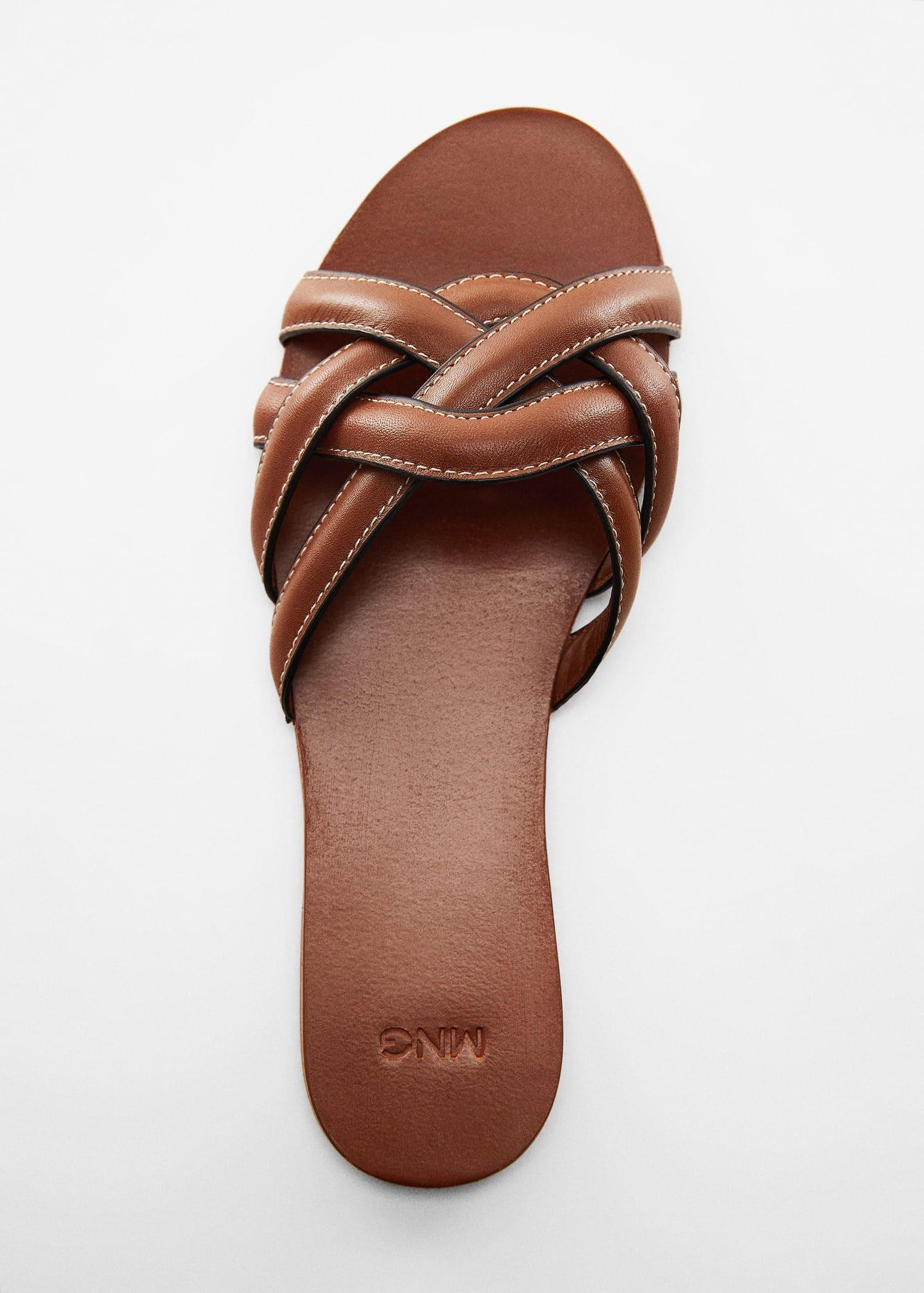 Mango - Brown Leather Straps Sandals