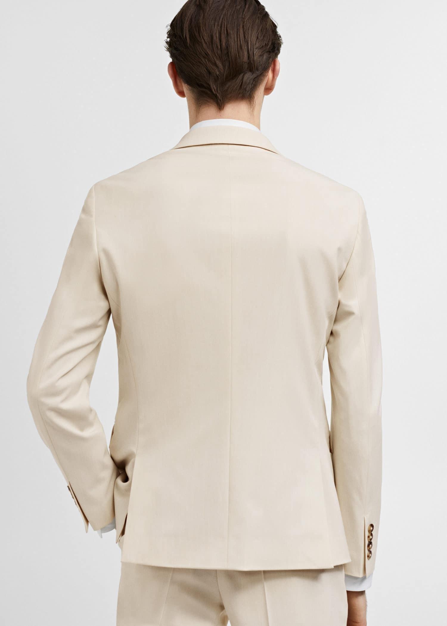 Mango - Beige Stretch Super Slim Suit Jacket