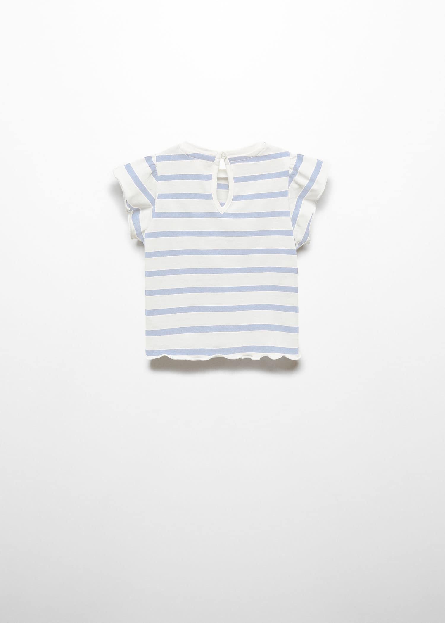 Mango - Blue Ruffled Striped T-Shirt, Kids Girls