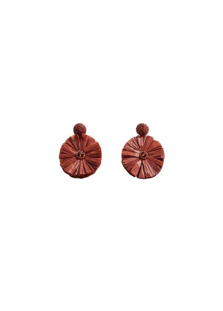 Mango - Red Raffia Earrings