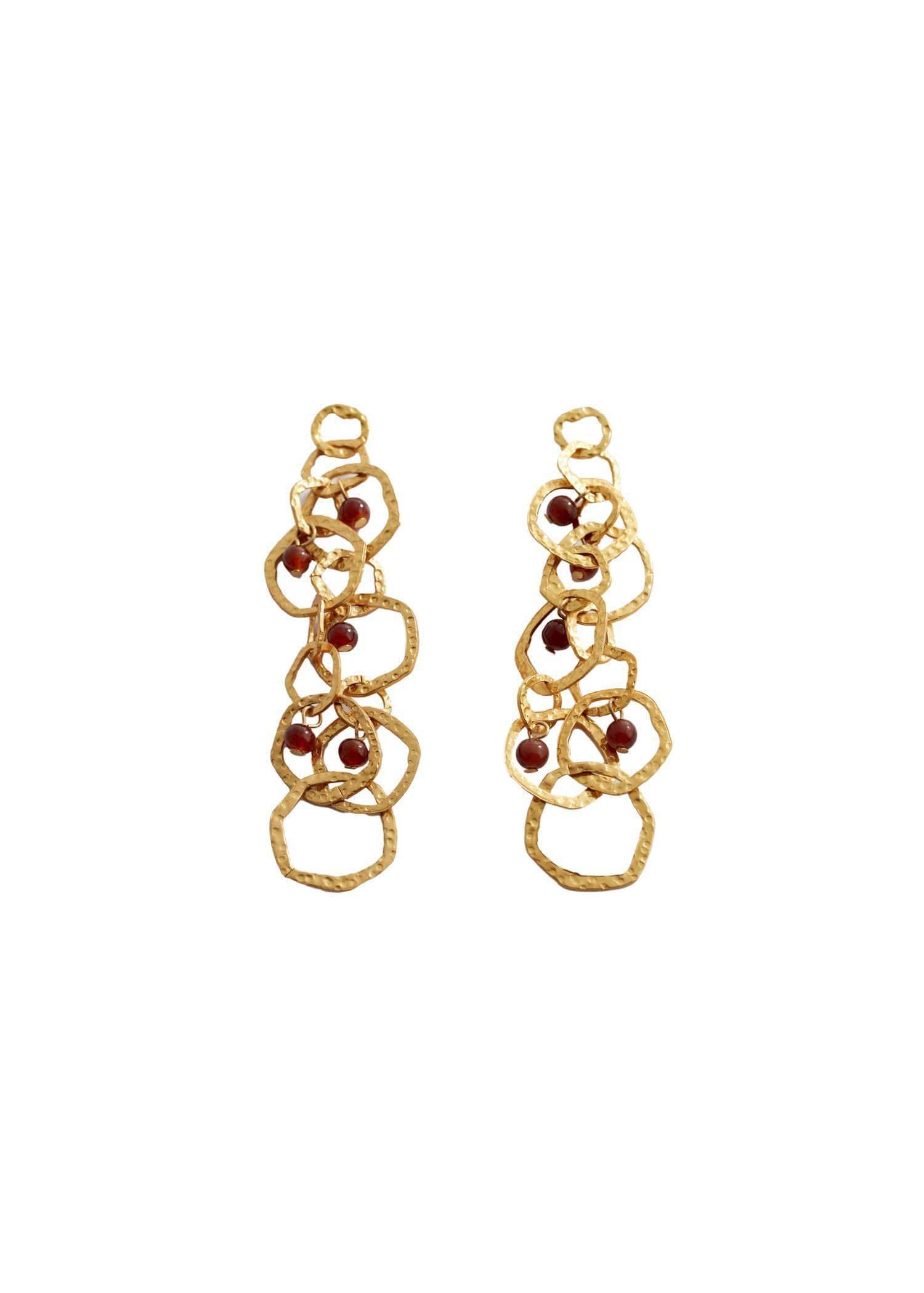 Gold Mixed Pendant Earrings, , large image number 2