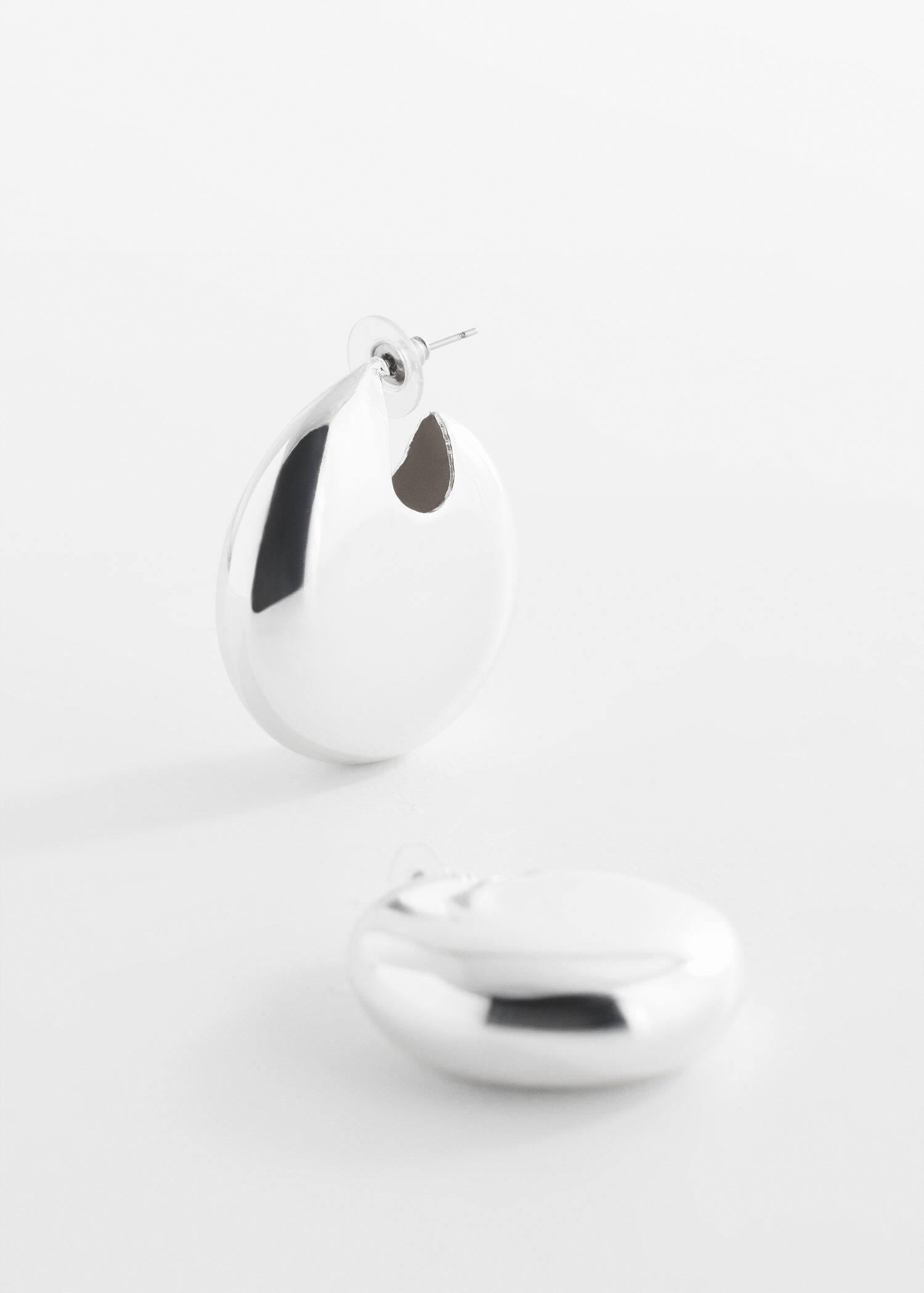 Mango - Silver Oval Volume Earring