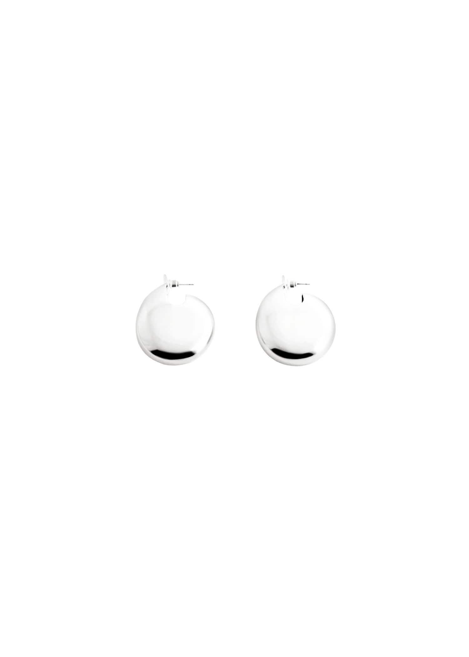 Mango - Silver Oval Volume Earring