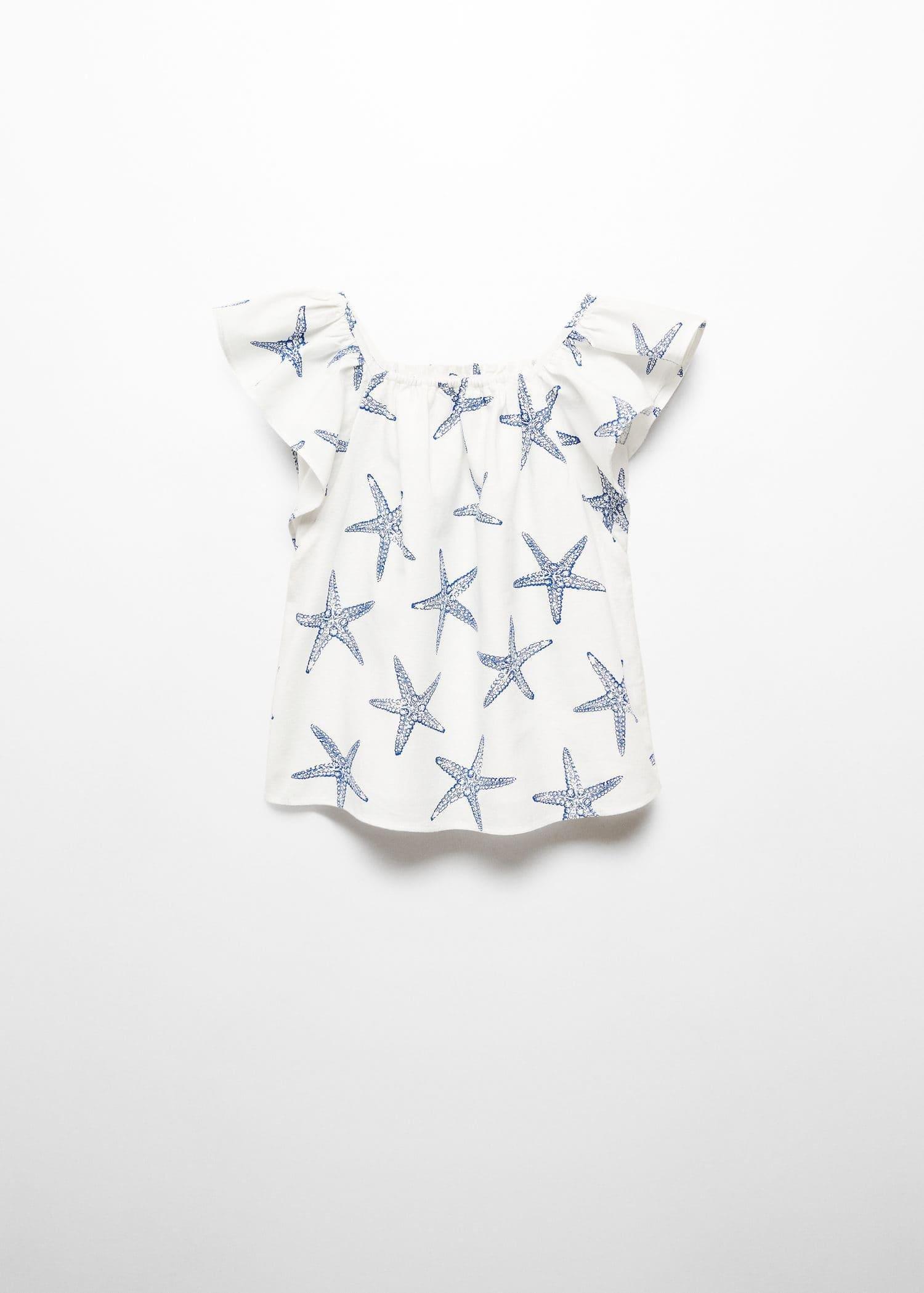 Mango - White Star Print Dress, Kids Girls