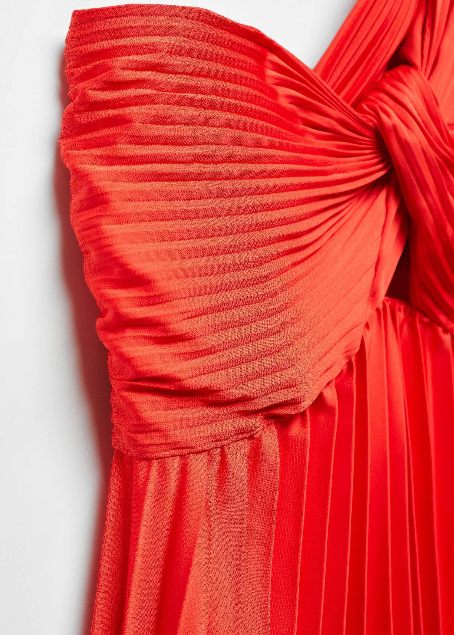 Mango - Red Asymmetrical Pleated Dress