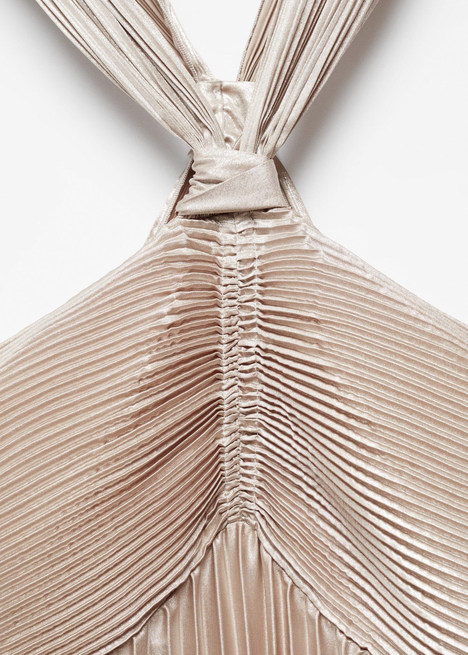 Mango - Silver Pleated Halter Neck Dress
