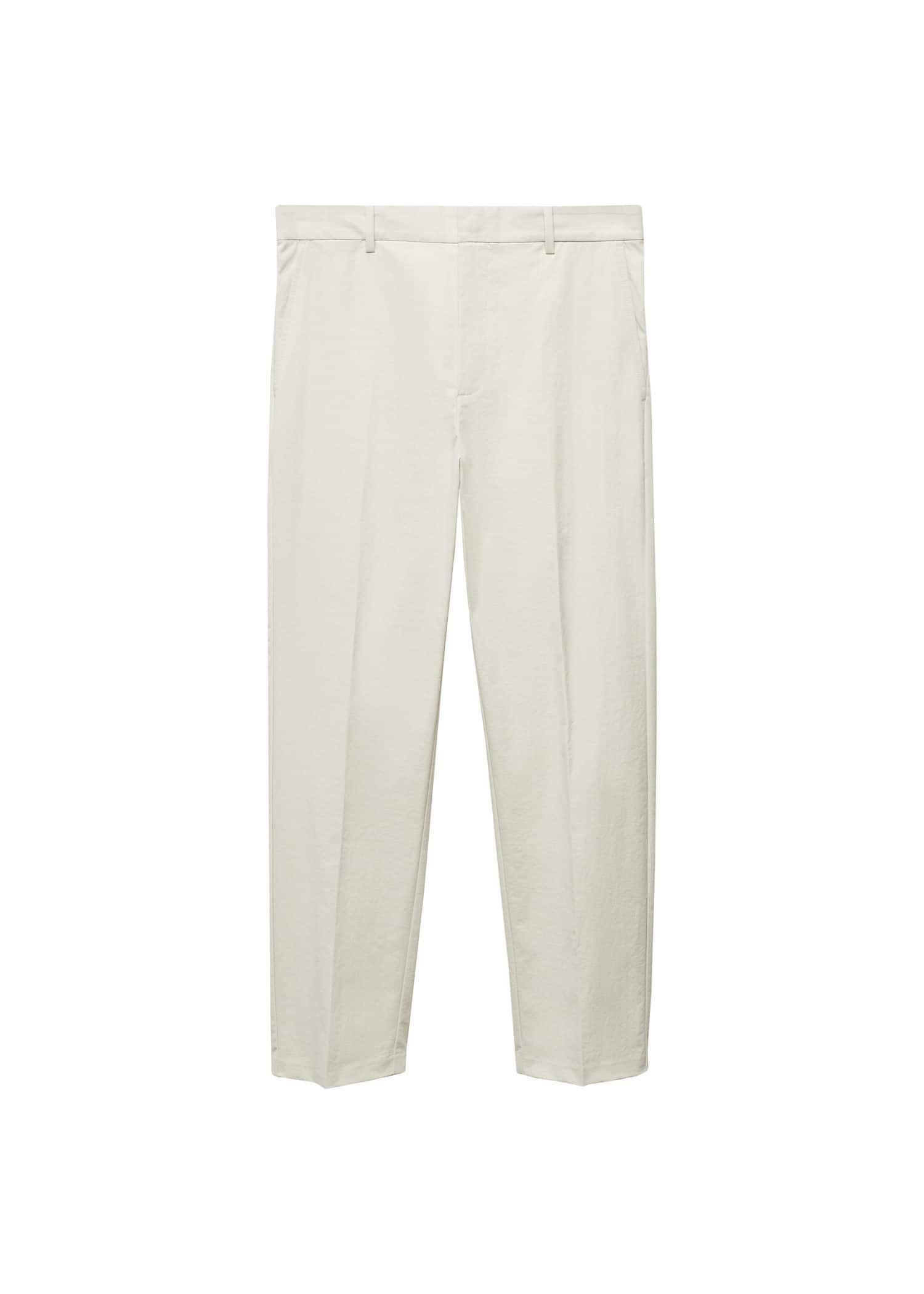 Mango - Grey Slim Fit Technical Fabric Trousers