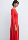 Mango - Red Ruffled Sleeve Dress
