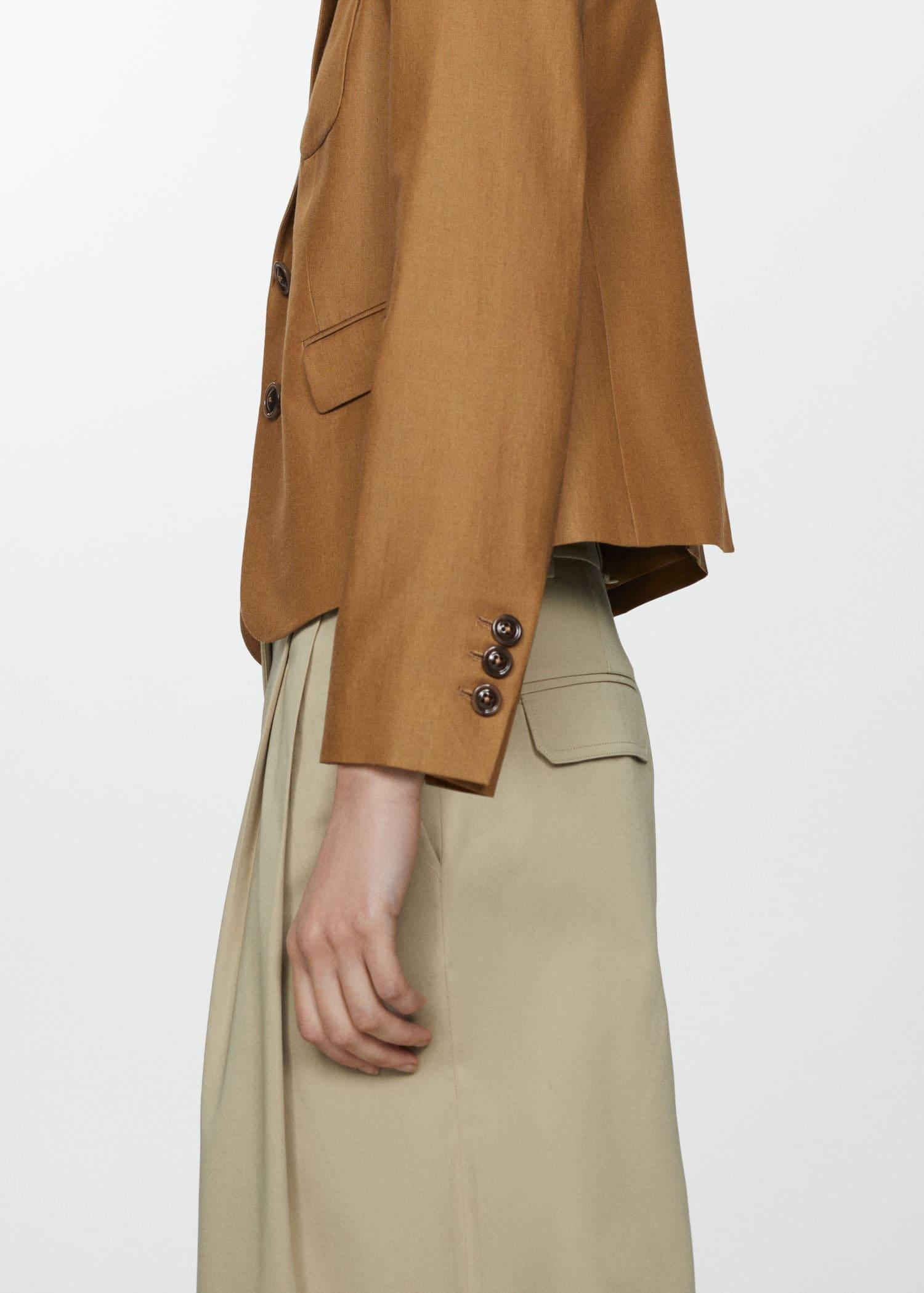 Mango - Brown Cotton Lyocell Jacket