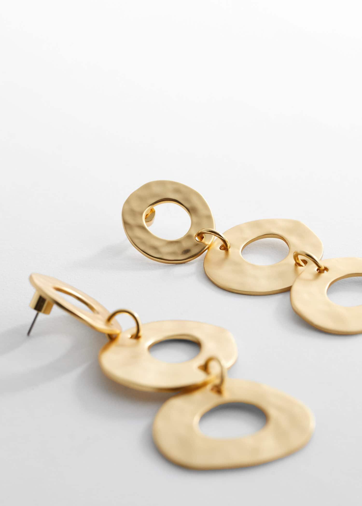 Mango - Gold Twisted Hoop Earrings