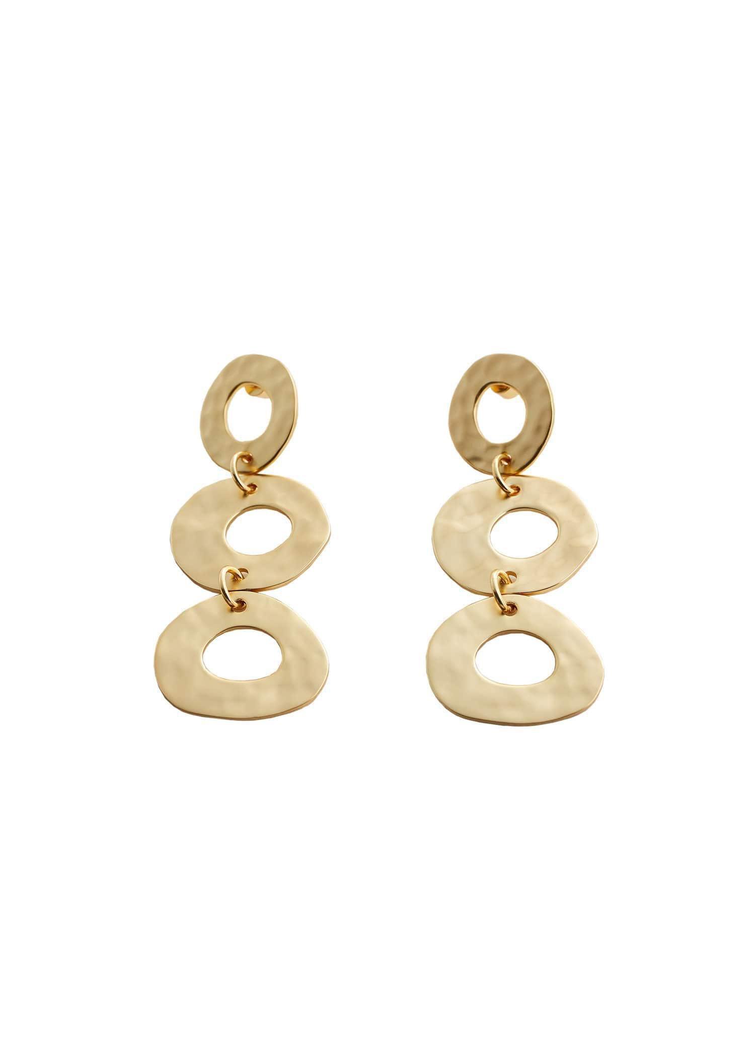 Mango - Gold Twisted Hoop Earrings
