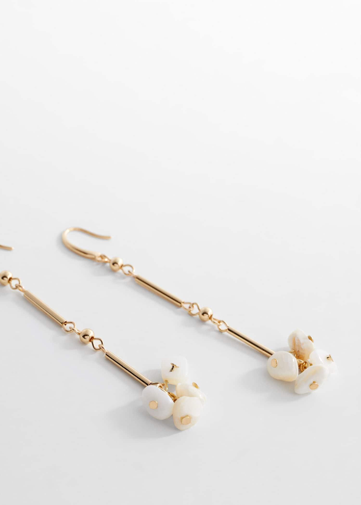 Gold Shell Pendant Earrings, , large image number 0