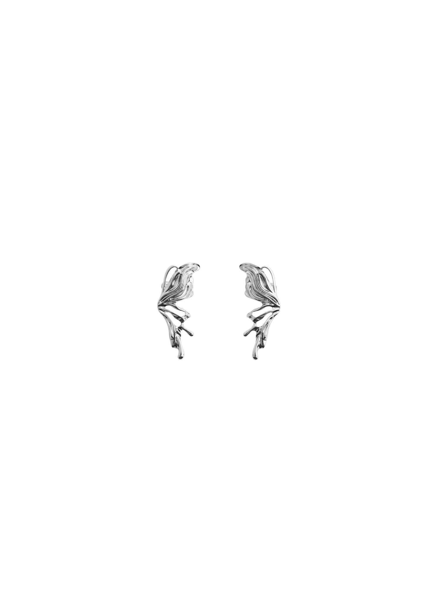Mango - Silver Butterfly Earrings