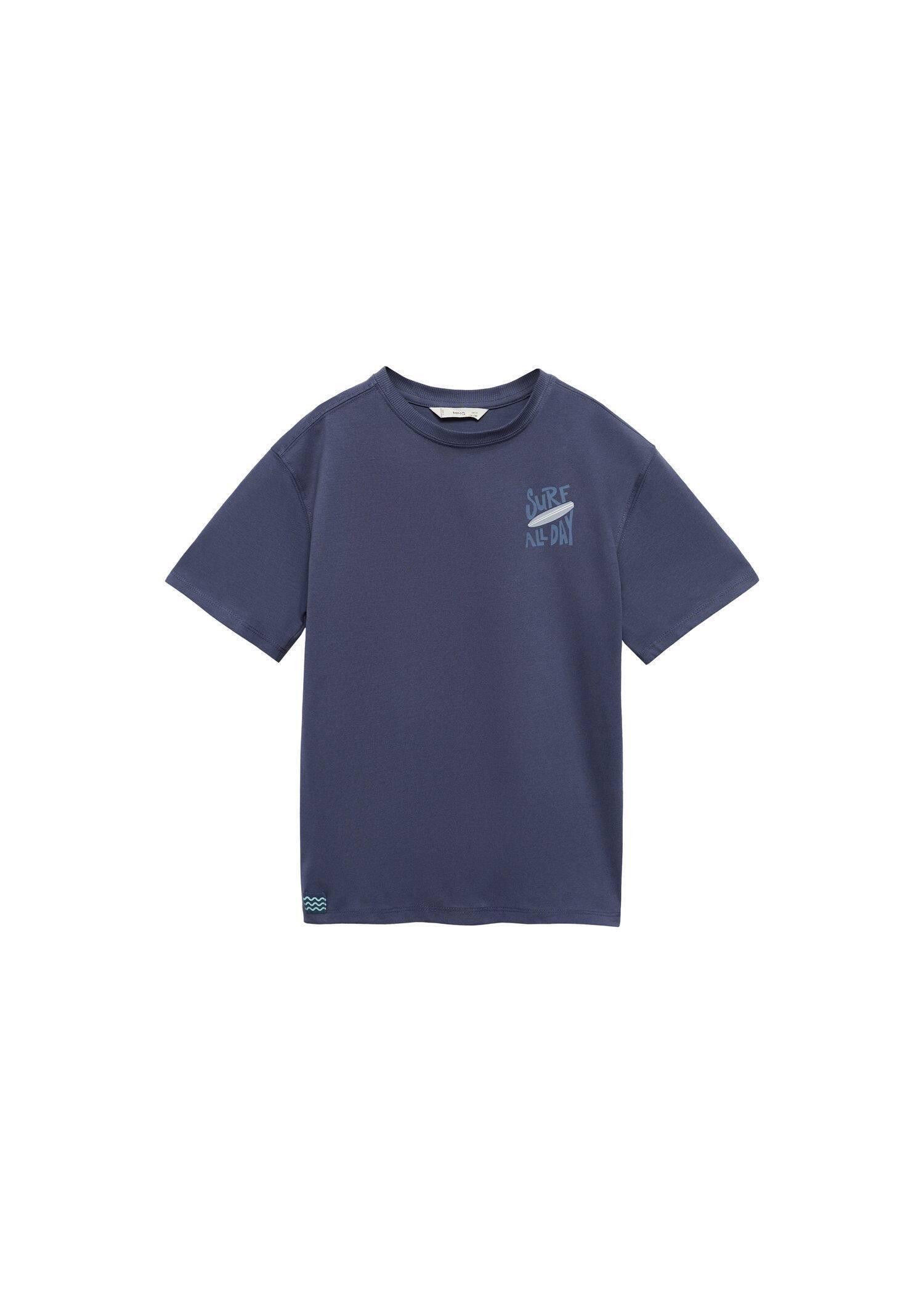 Mango - Blue Surf Printed T-Shirt, Kids Boys
