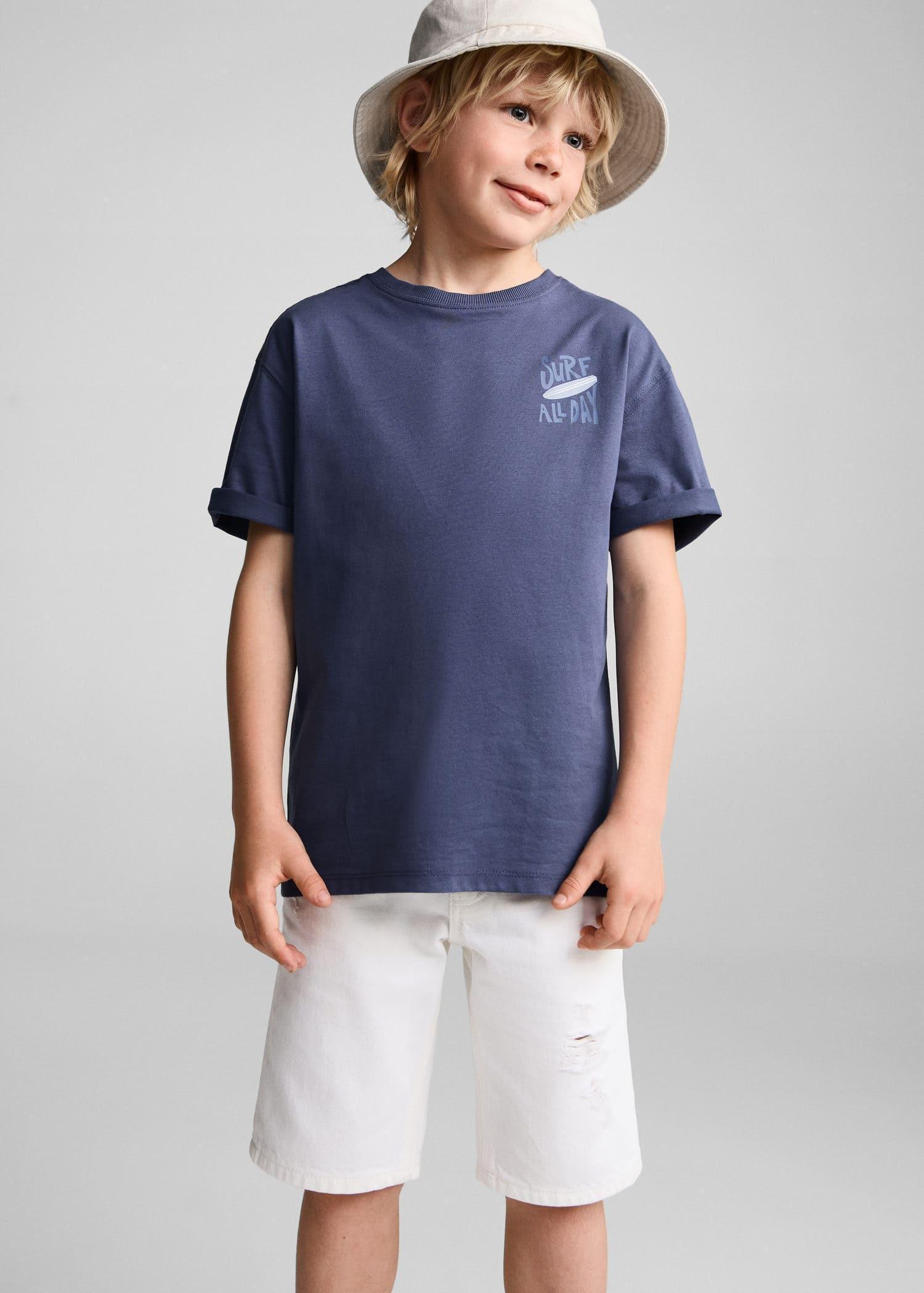 Mango - Blue Surf Printed T-Shirt, Kids Boys