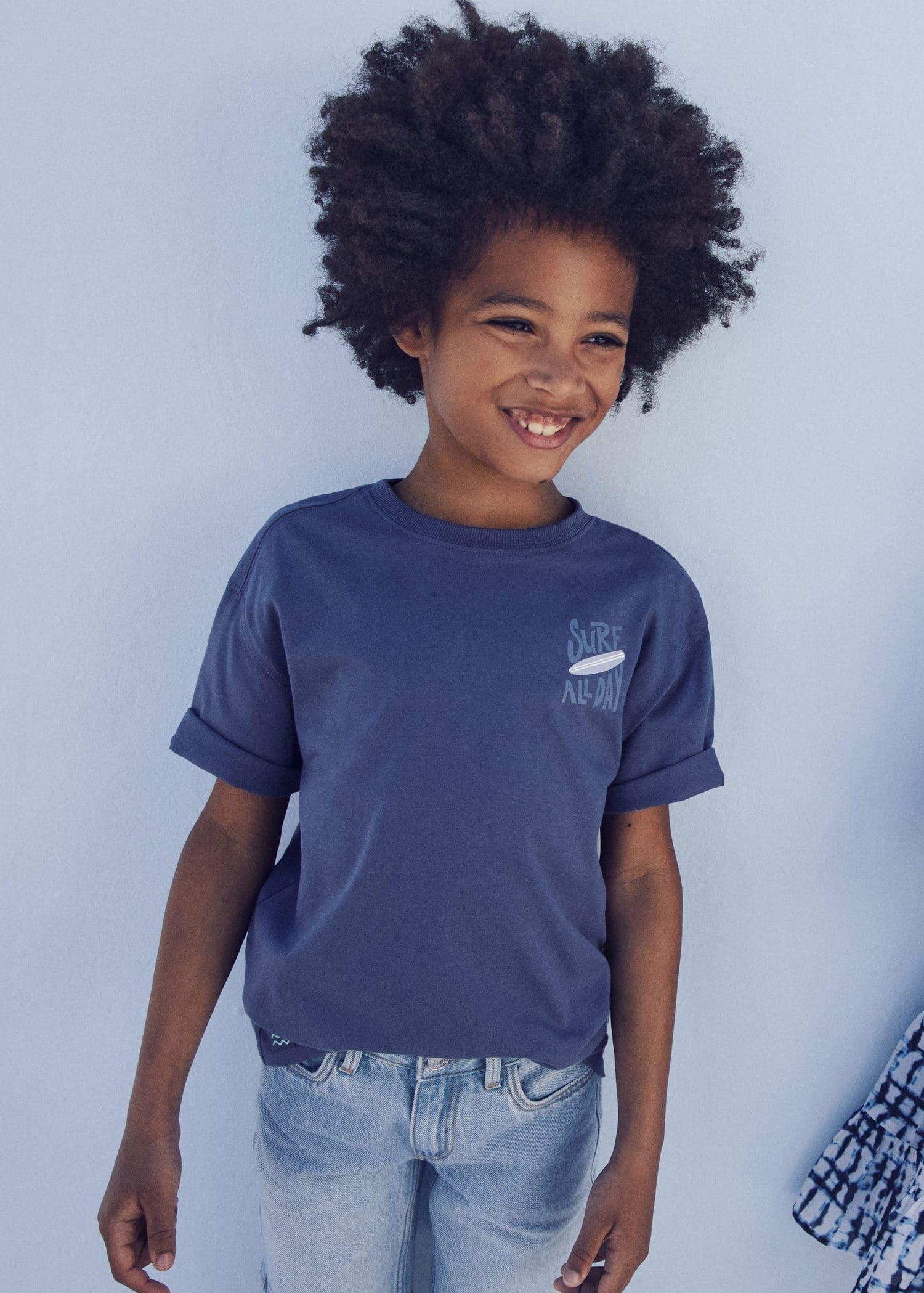 Mango - Blue Surf Printed T-Shirt, Kids Boys