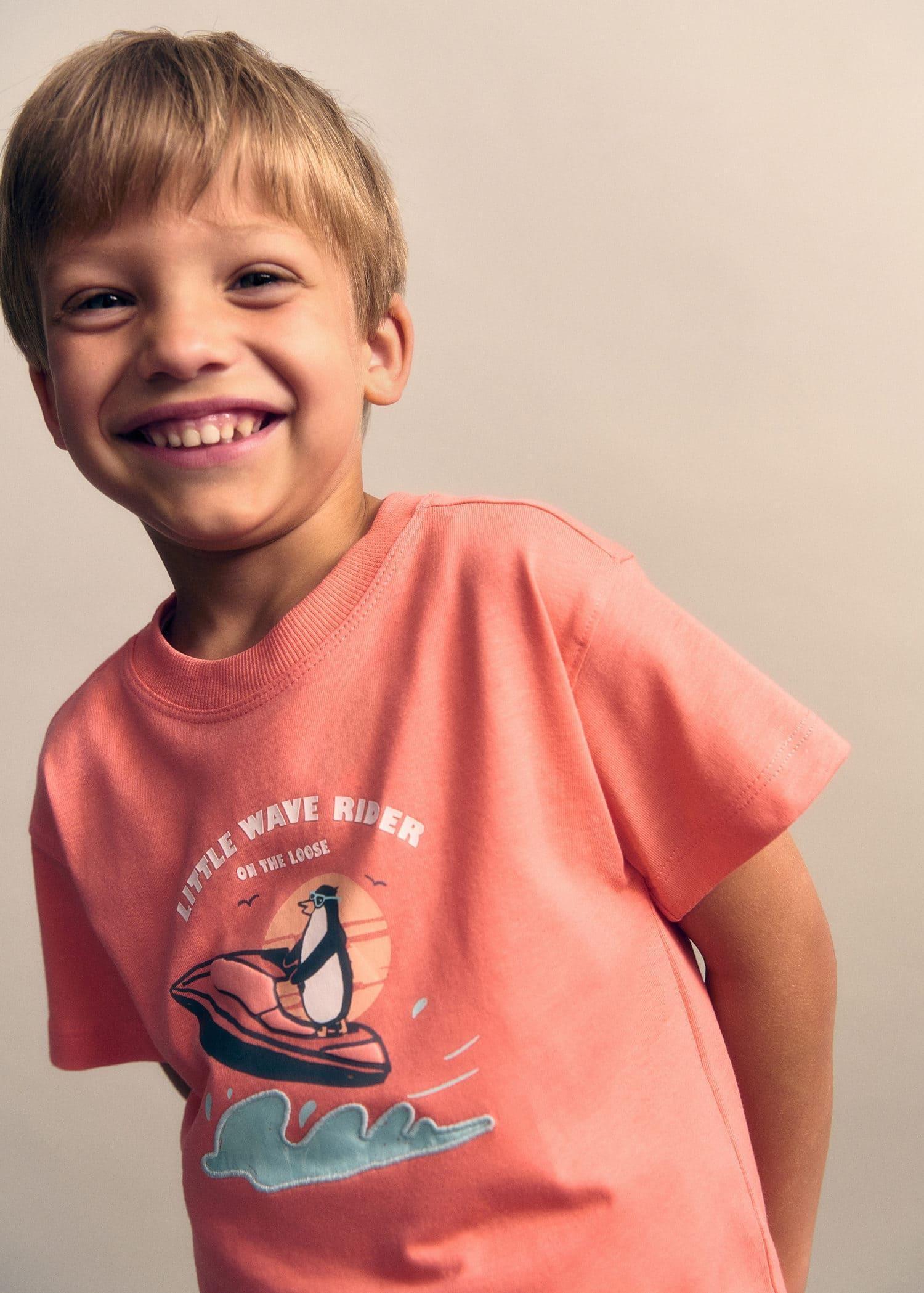 Mango - Orange Printed Cotton-Blend T-Shirt, Kids Boys