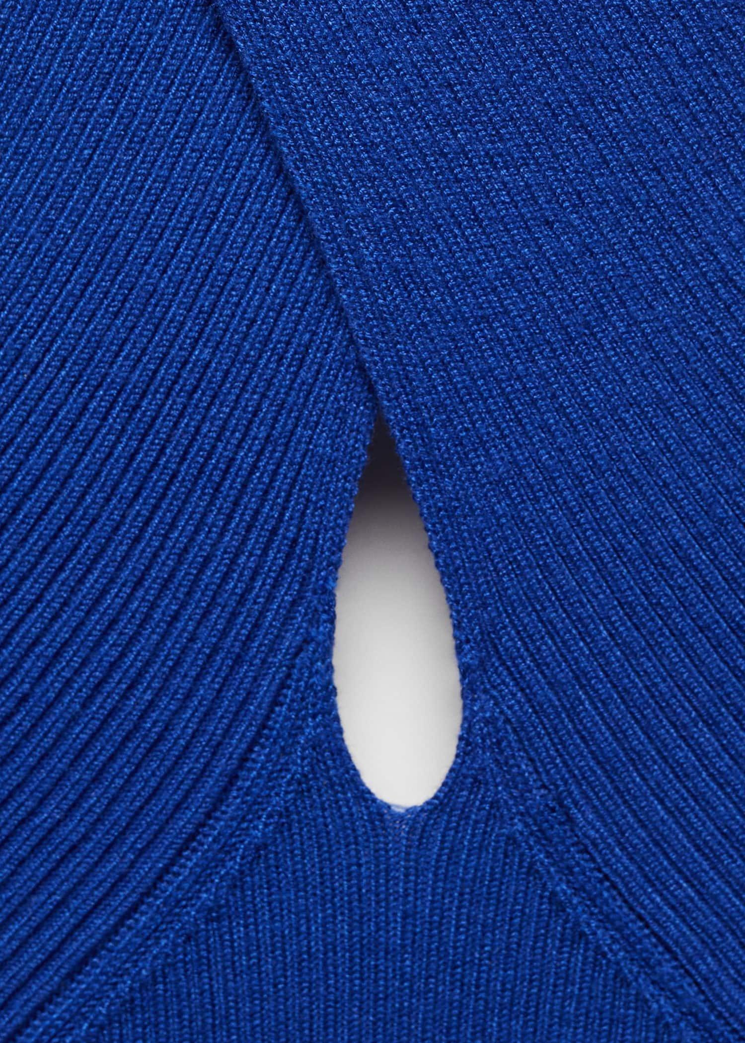 Mango - Blue Halter-Neck Knitted Top