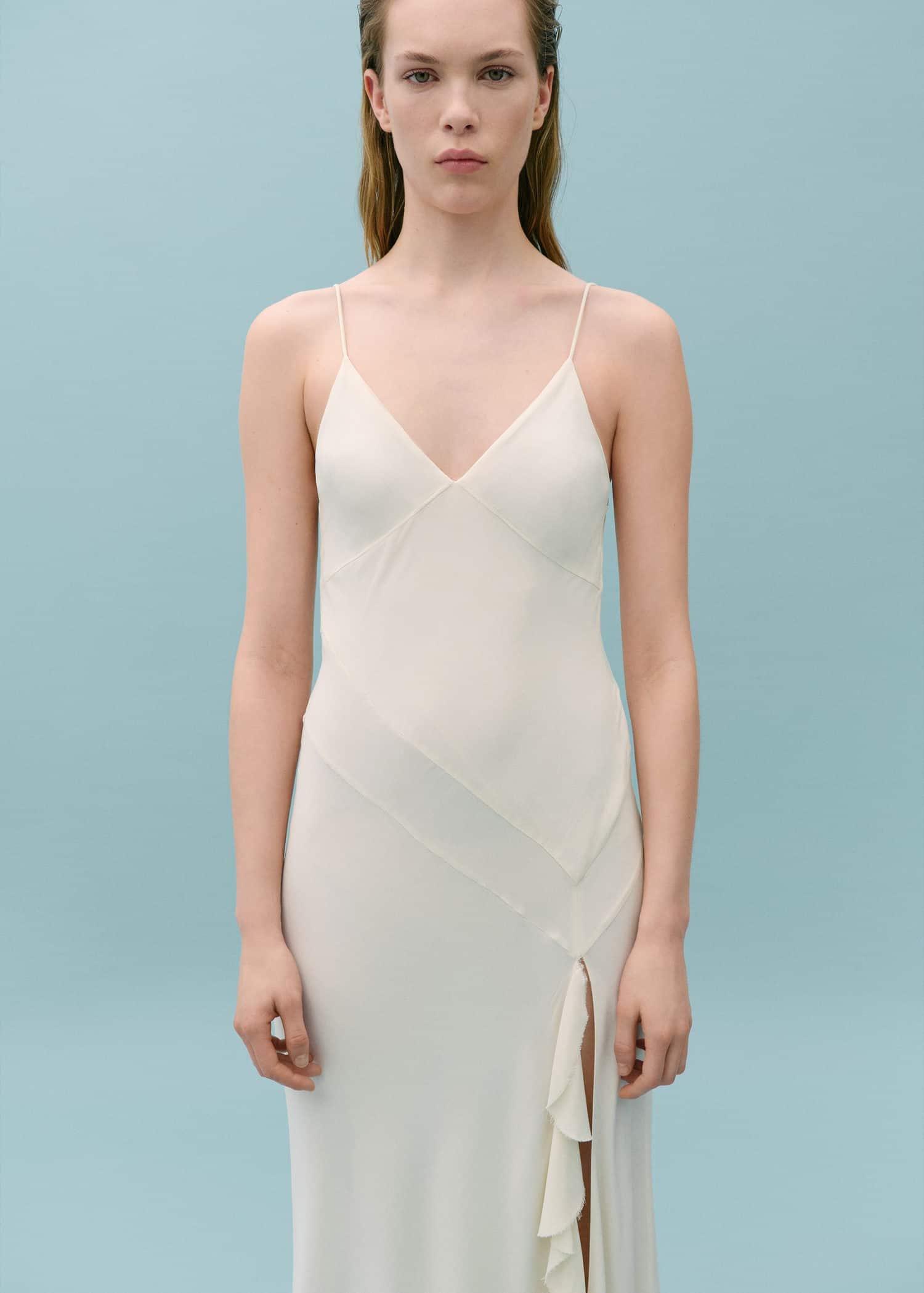 Grey Asymmetric Ruffled Dress, , large image number 0